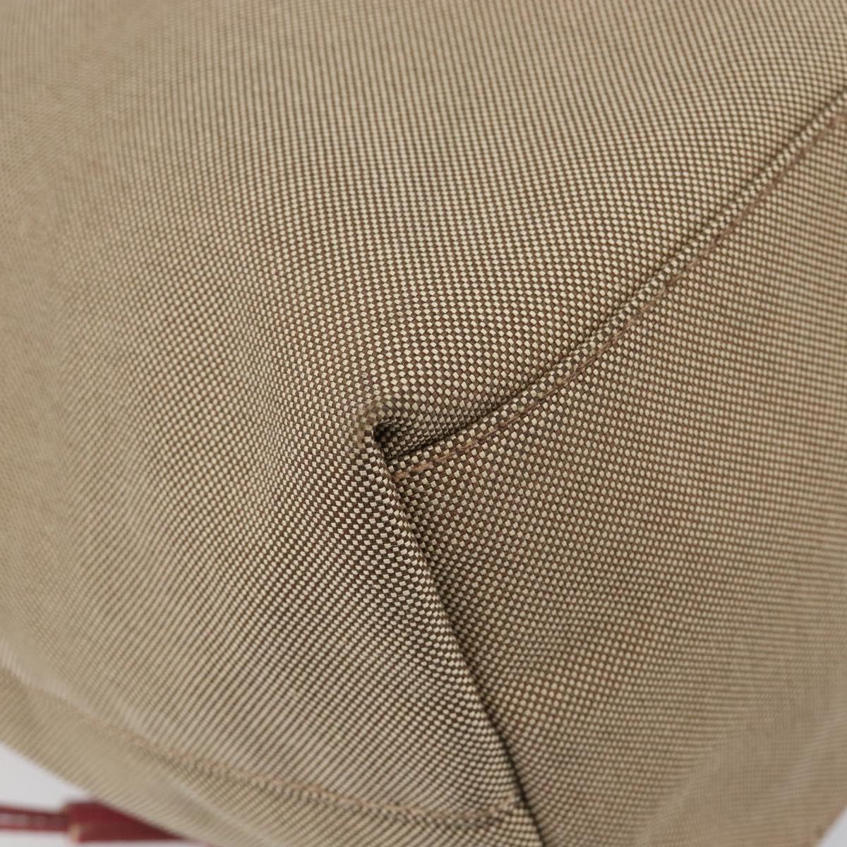 PRADA Tote Bag Canvas Jacquard Brown Gold Auth 200586V