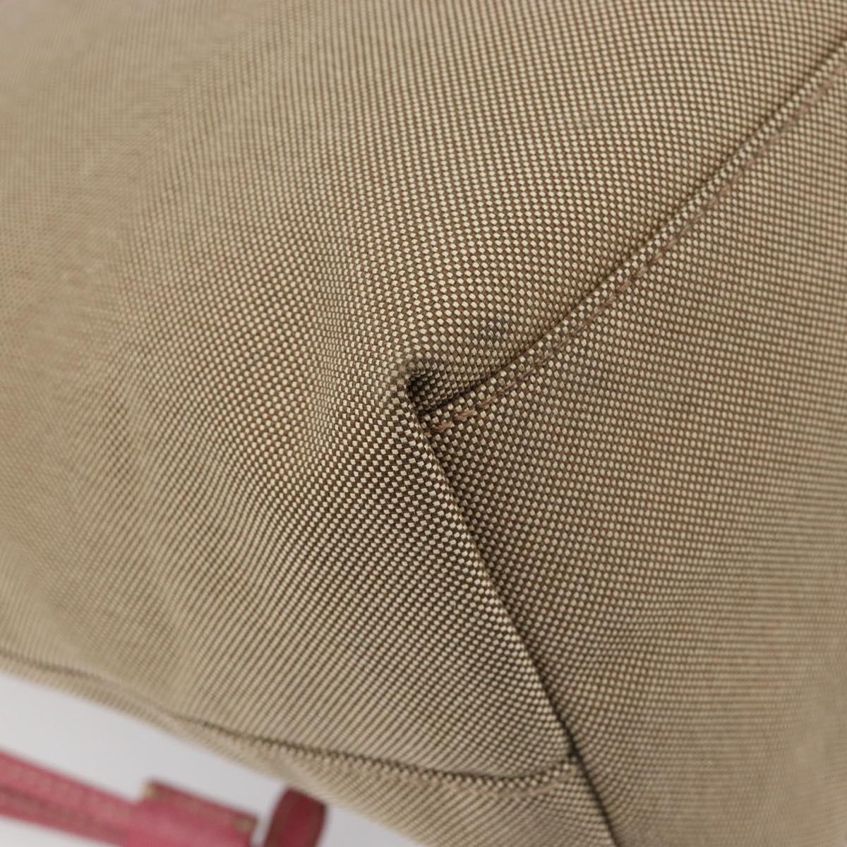 PRADA Tote Bag Canvas Jacquard Brown Gold Auth 200586V