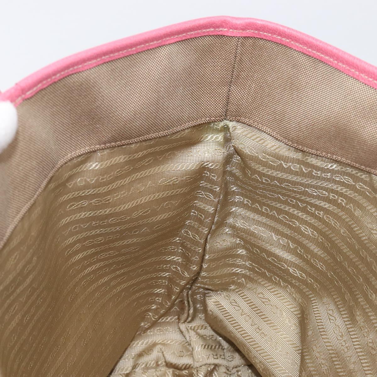 PRADA Tote Bag Canvas Jacquard Brown Gold Auth 200586V