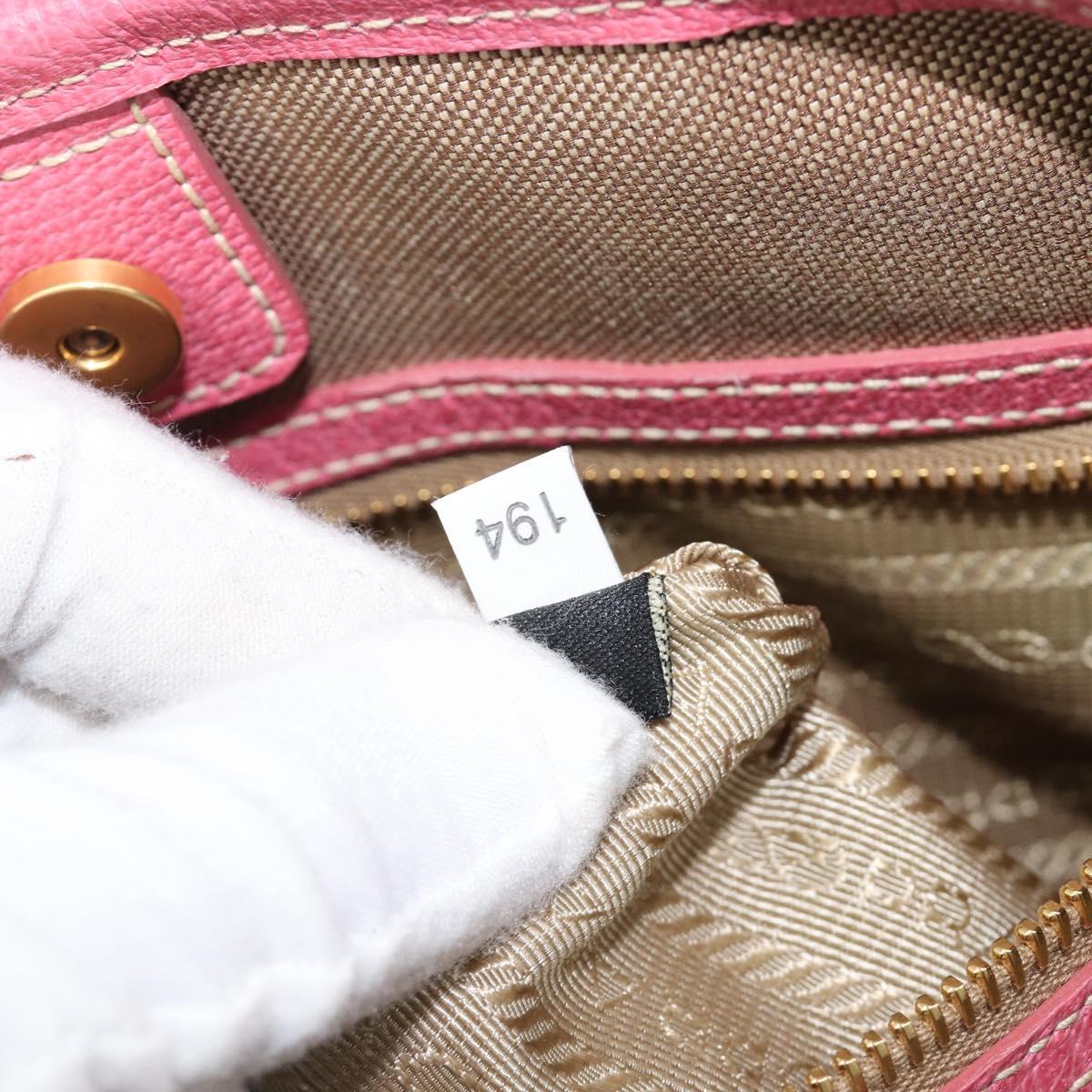 PRADA Tote Bag Canvas Jacquard Brown Gold Auth 200586V