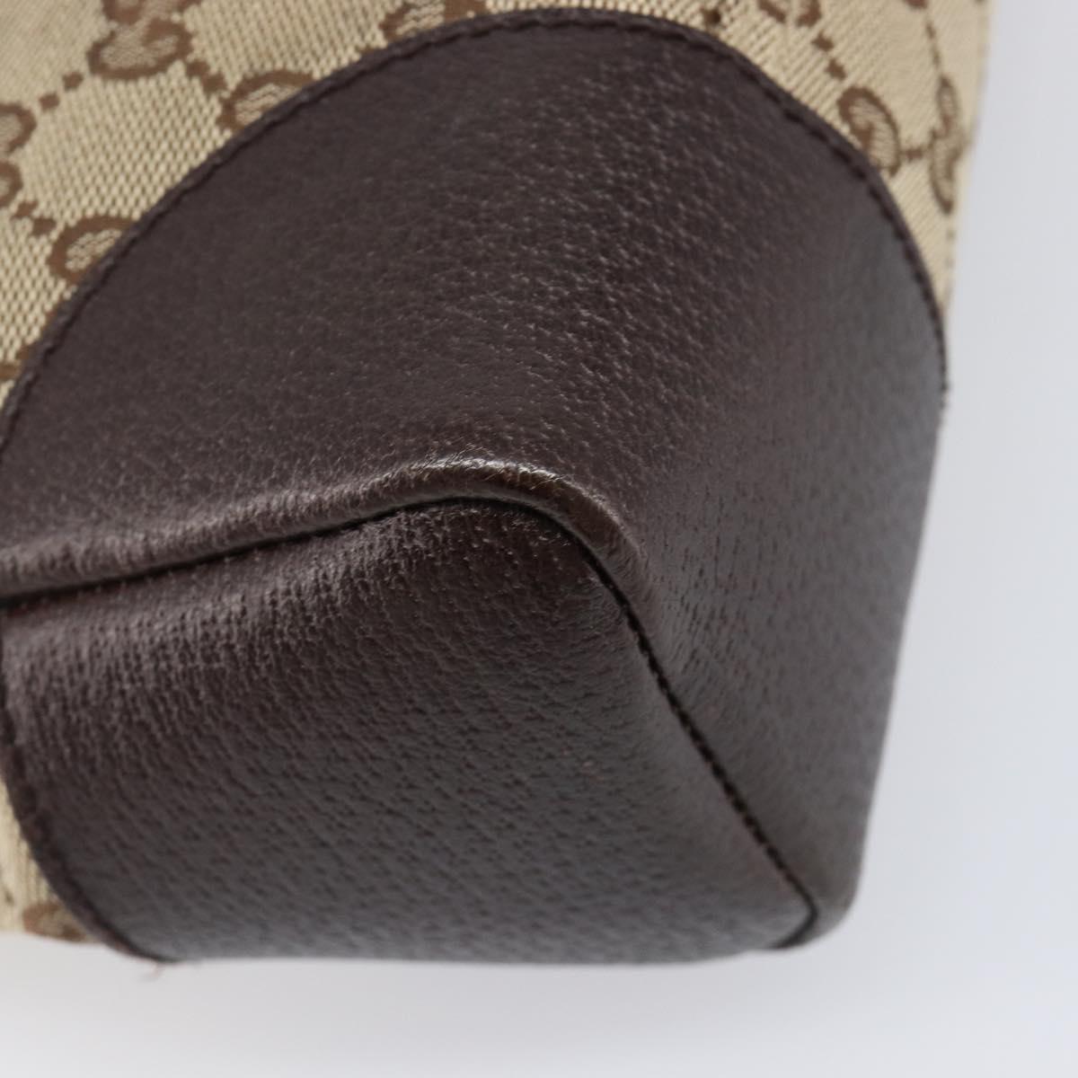 GUCCI GG Canvas Shoulder Bag Brown Silver 114273 Auth 200588