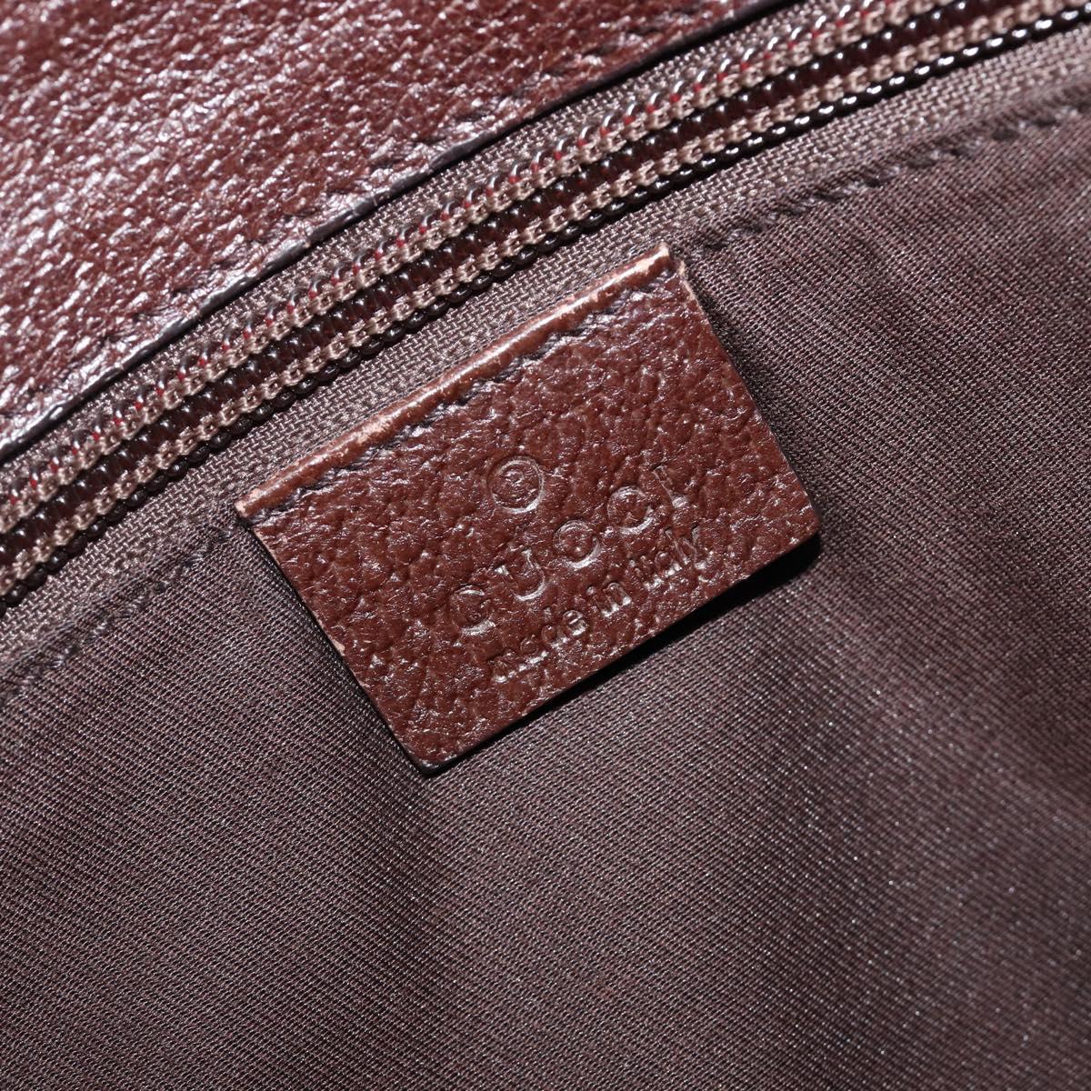 GUCCI GG Canvas Shoulder Bag Brown Silver 114273 Auth 200588