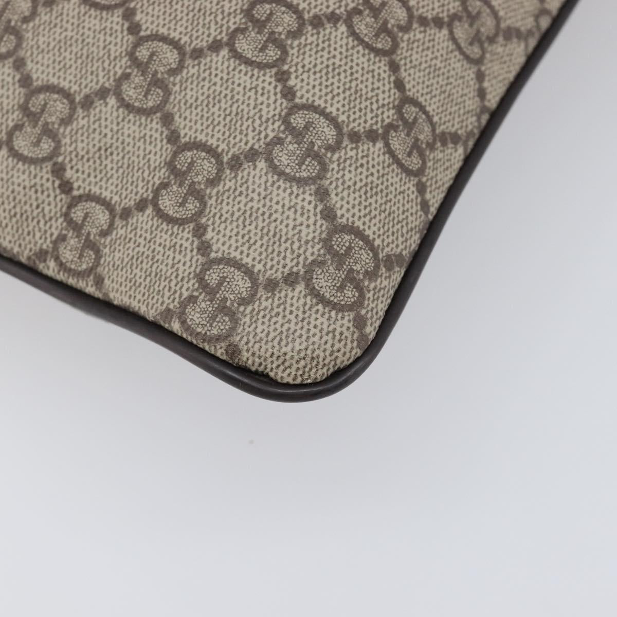 GUCCI GG Supreme Shoulder Bag PVC Beige Silver 141626 Auth 200589