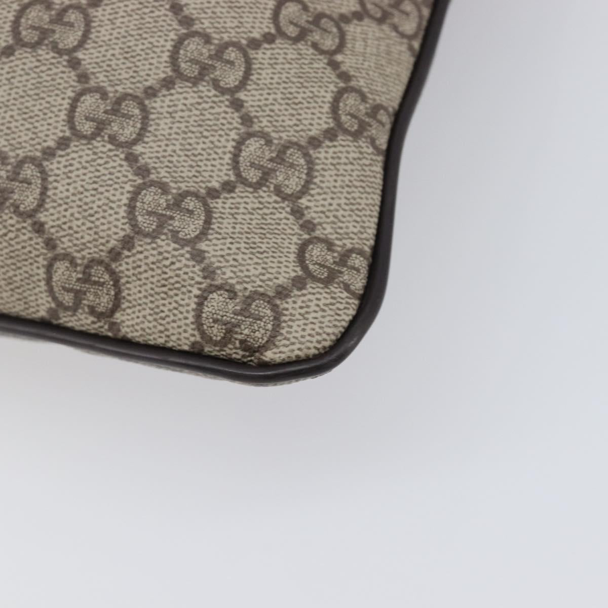 GUCCI GG Supreme Shoulder Bag PVC Beige Silver 141626 Auth 200589