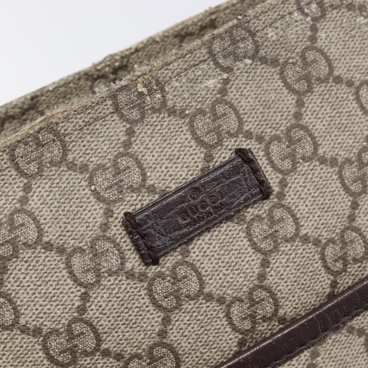 GUCCI GG Supreme Shoulder Bag PVC Beige Silver 141626 Auth 200589