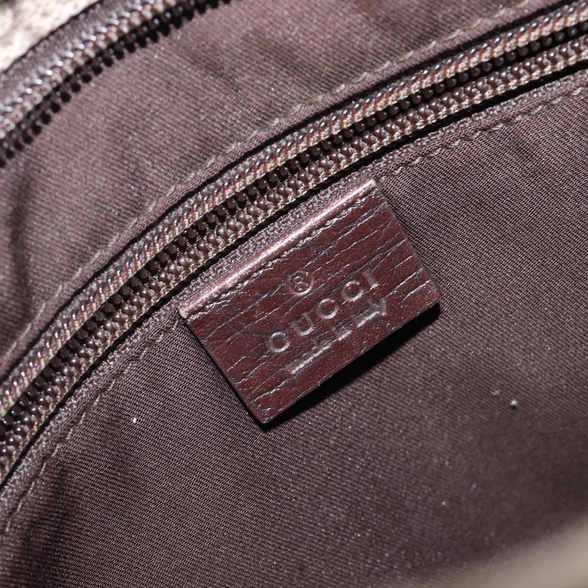GUCCI GG Supreme Shoulder Bag PVC Beige Silver 141626 Auth 200589