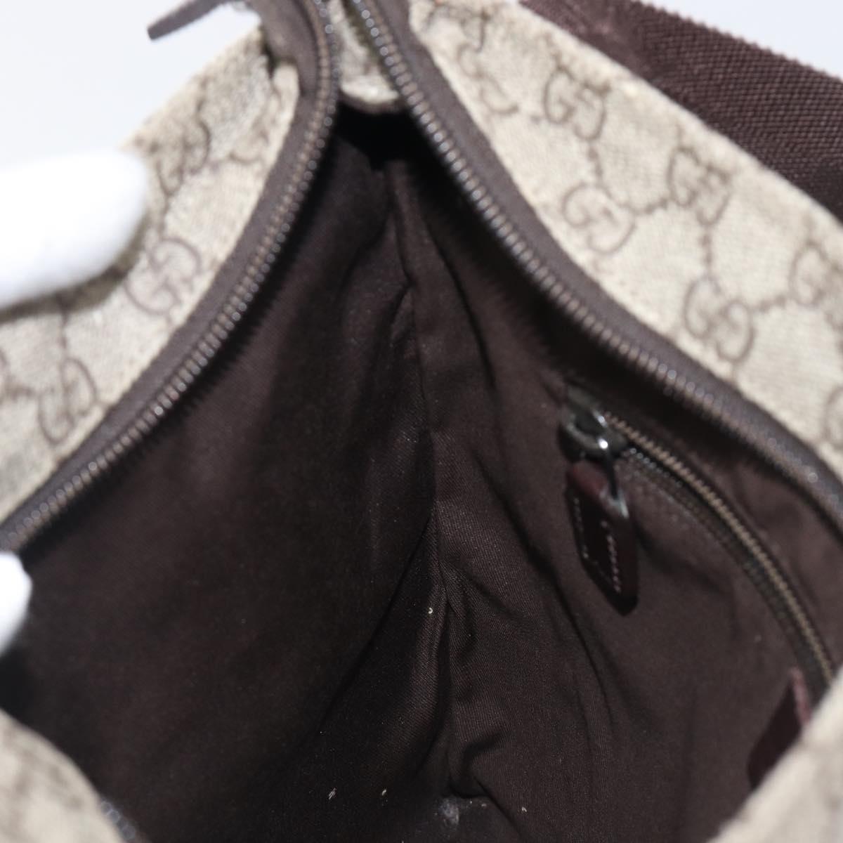 GUCCI GG Supreme Shoulder Bag PVC Beige Silver 141626 Auth 200589