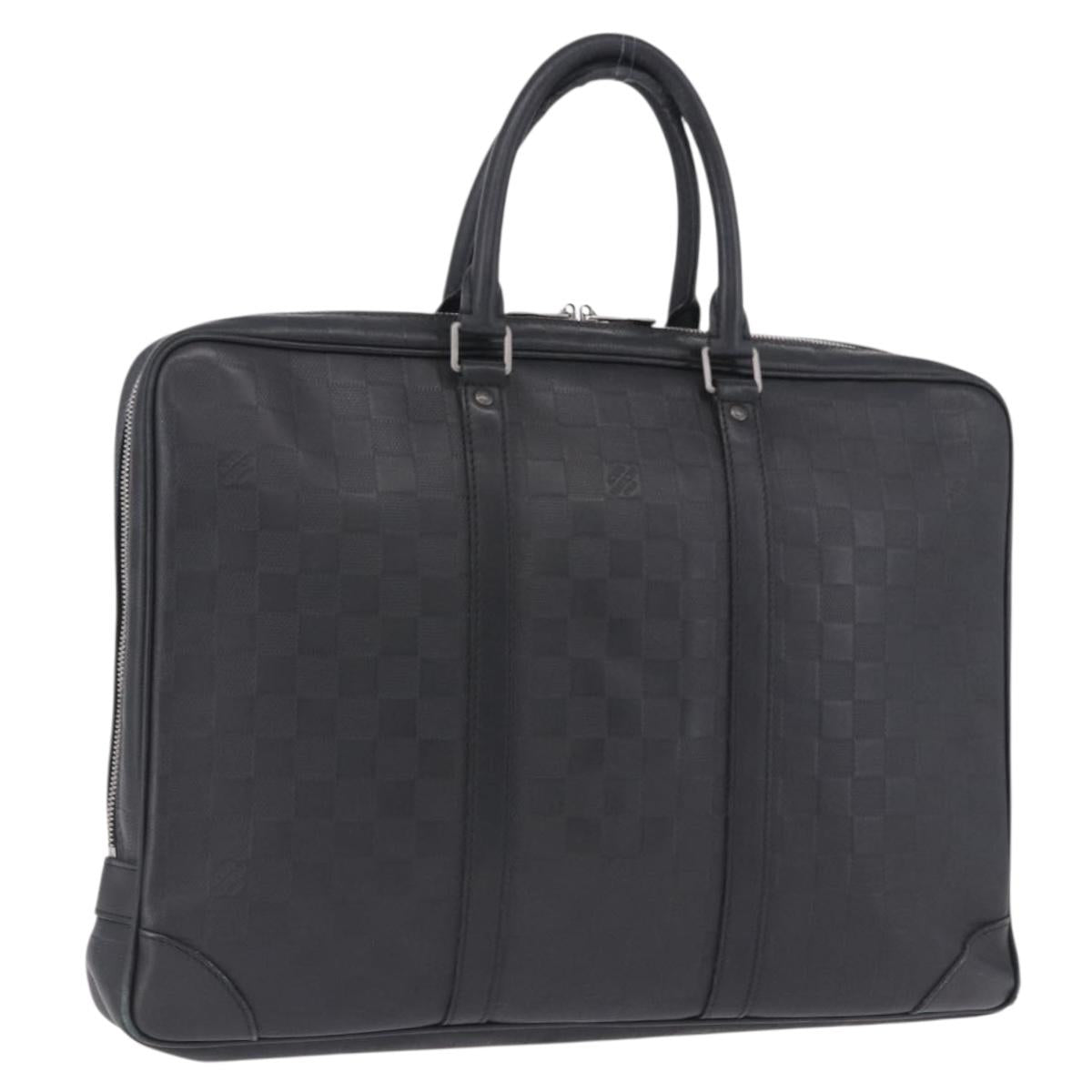LOUIS VUITTON Damier Infini Porte Documents Voyage Bag Black N41146 Auth 200646
