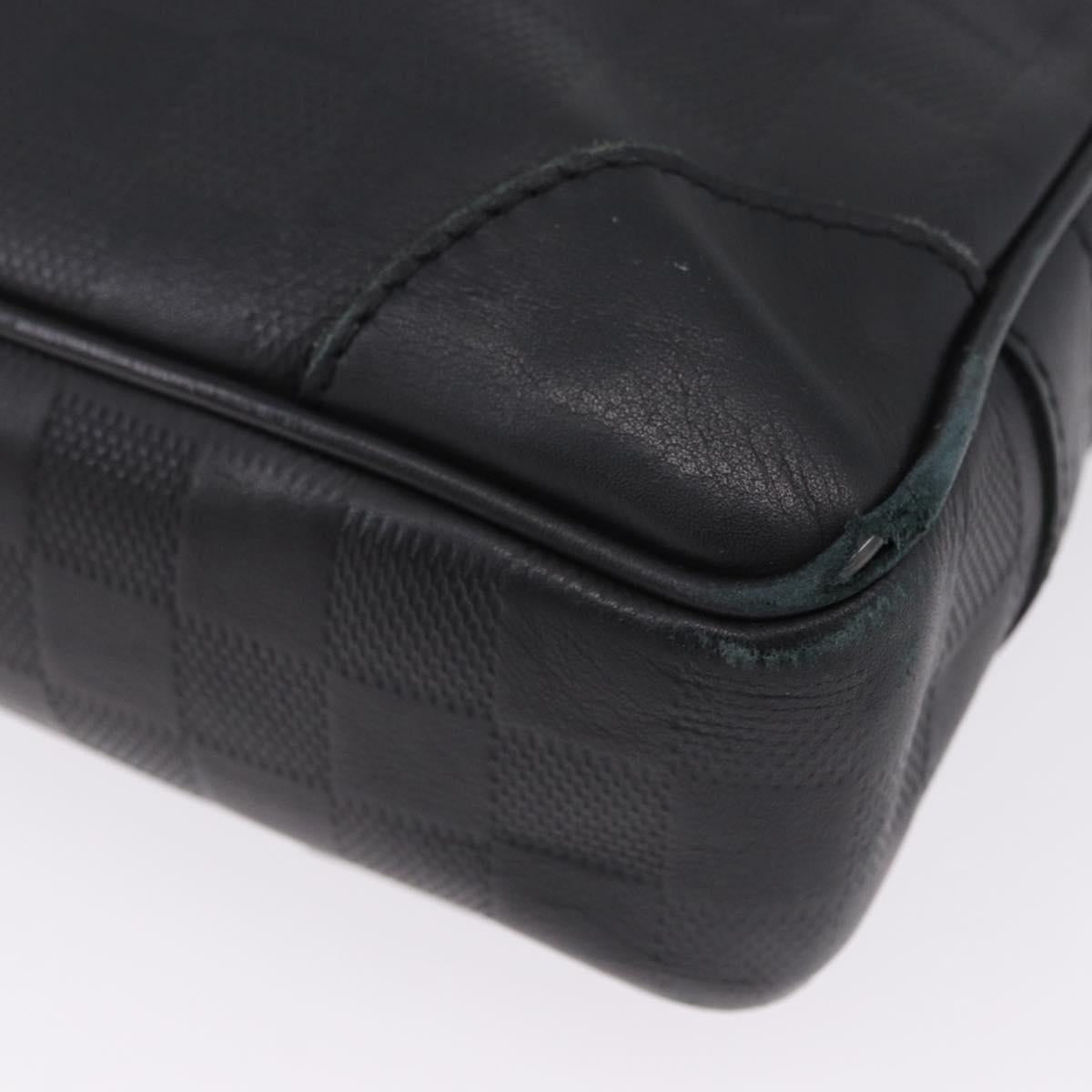 LOUIS VUITTON Damier Infini Porte Documents Voyage Bag Black N41146 Auth 200646