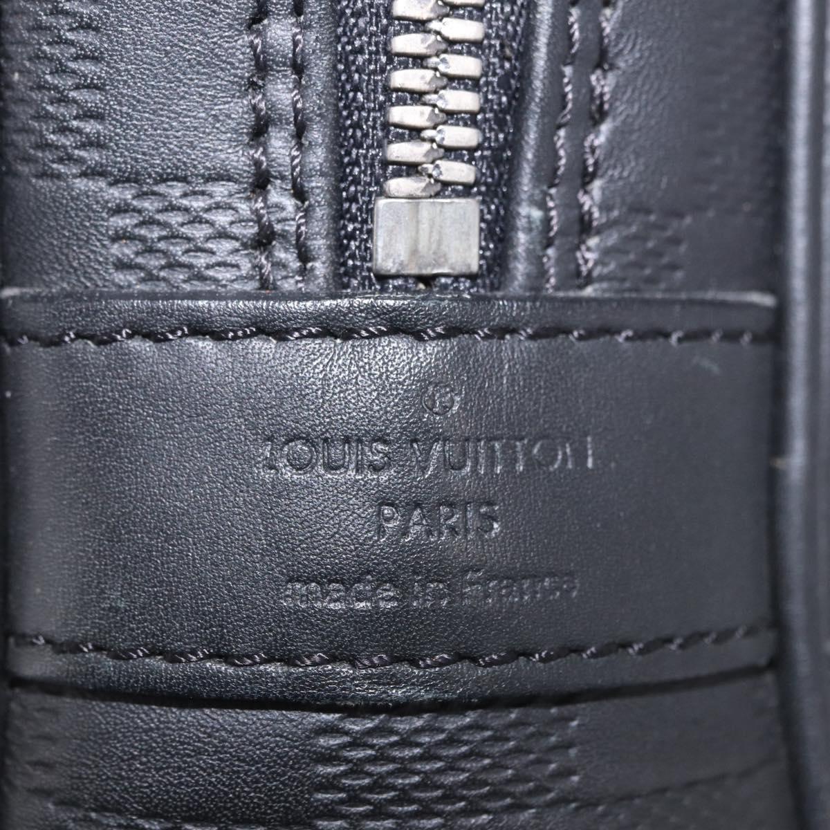 LOUIS VUITTON Damier Infini Porte Documents Voyage Bag Black N41146 Auth 200646