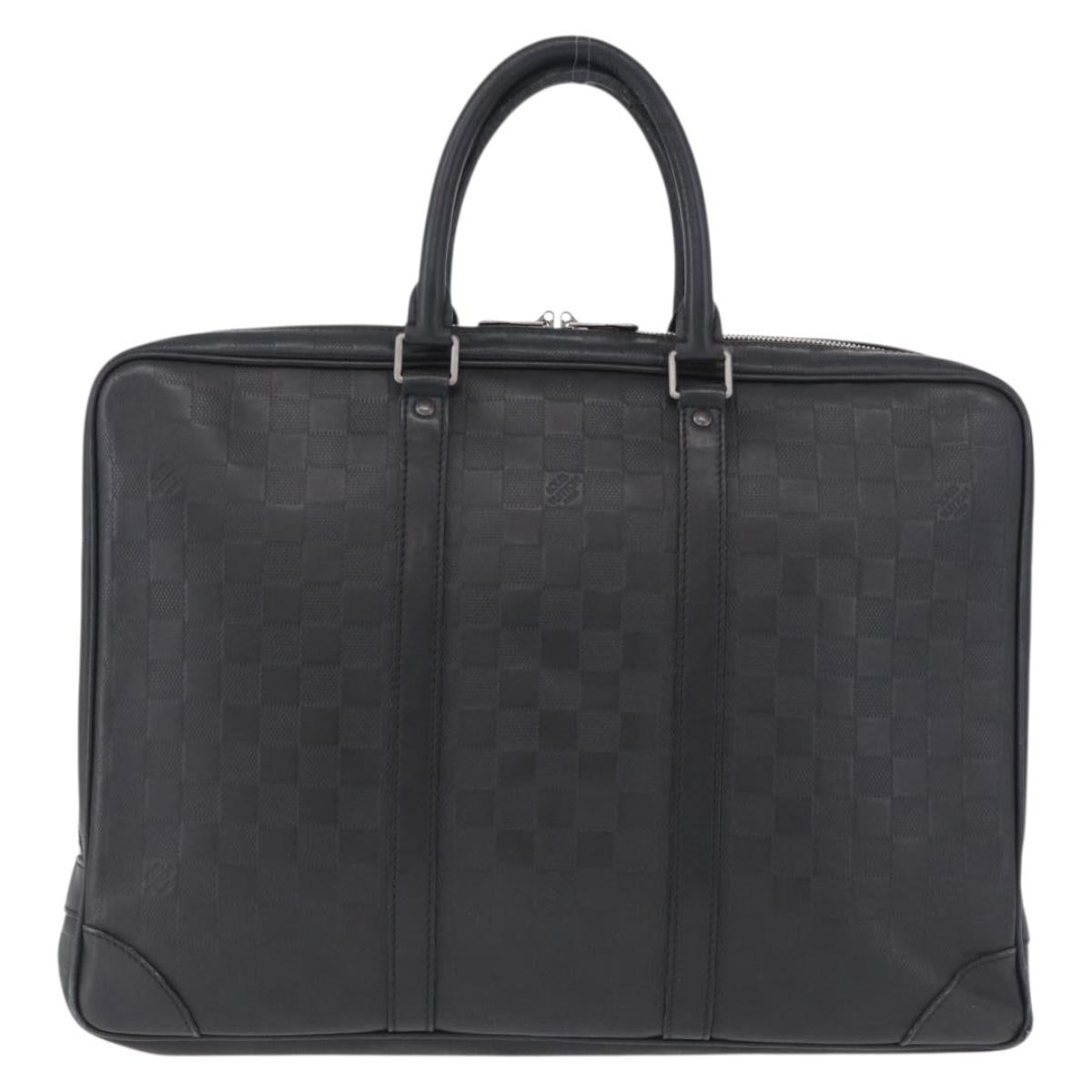 LOUIS VUITTON Damier Infini Porte Documents Voyage Bag Black N41146 Auth 200646
