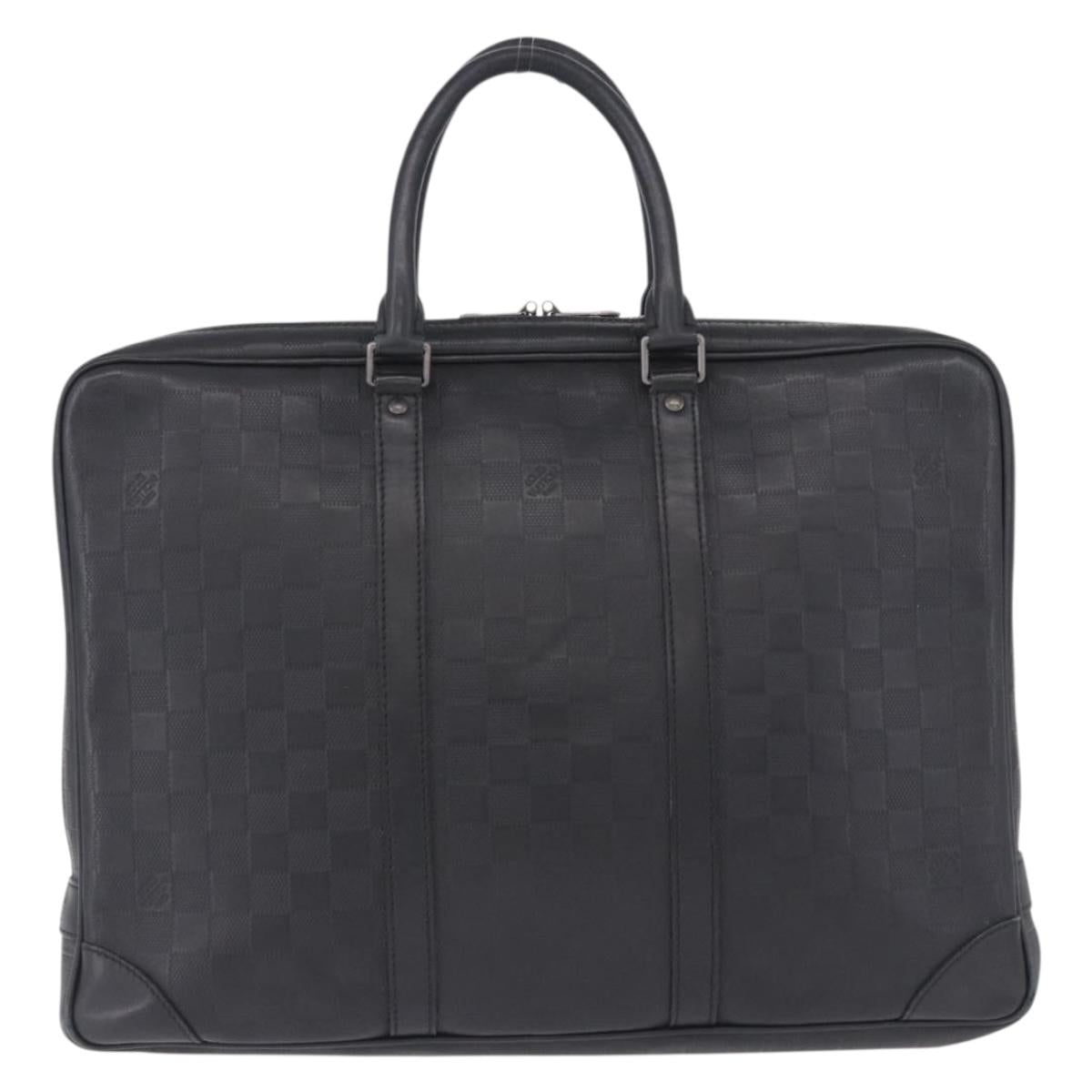LOUIS VUITTON Damier Infini Porte Documents Voyage Bag Black N41146 Auth 200646