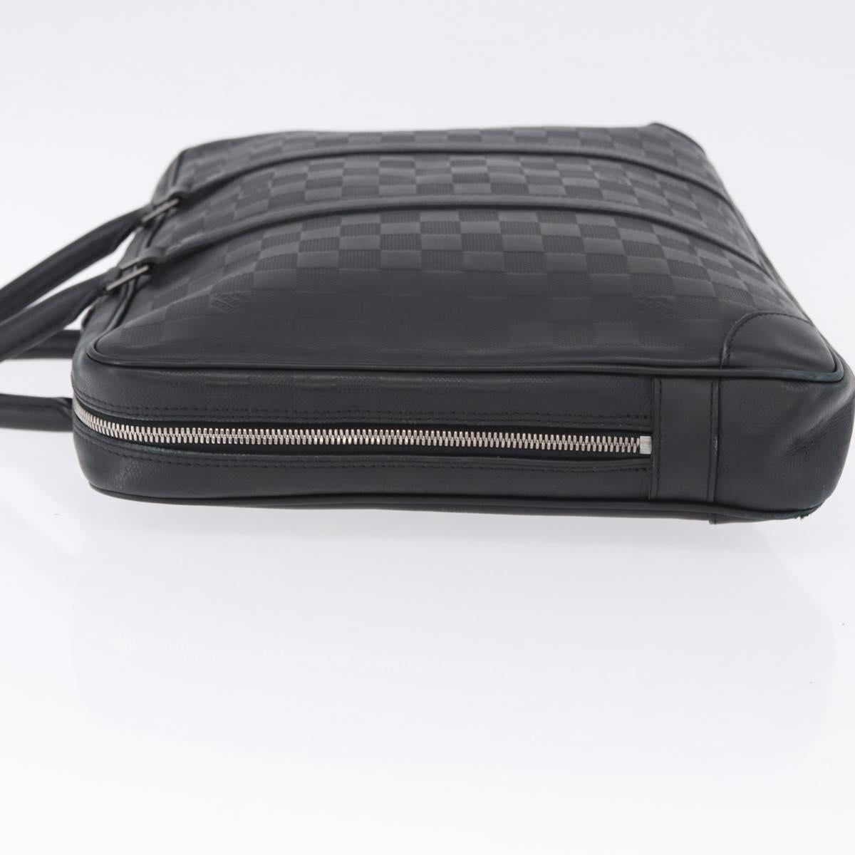LOUIS VUITTON Damier Infini Porte Documents Voyage Bag Black N41146 Auth 200646