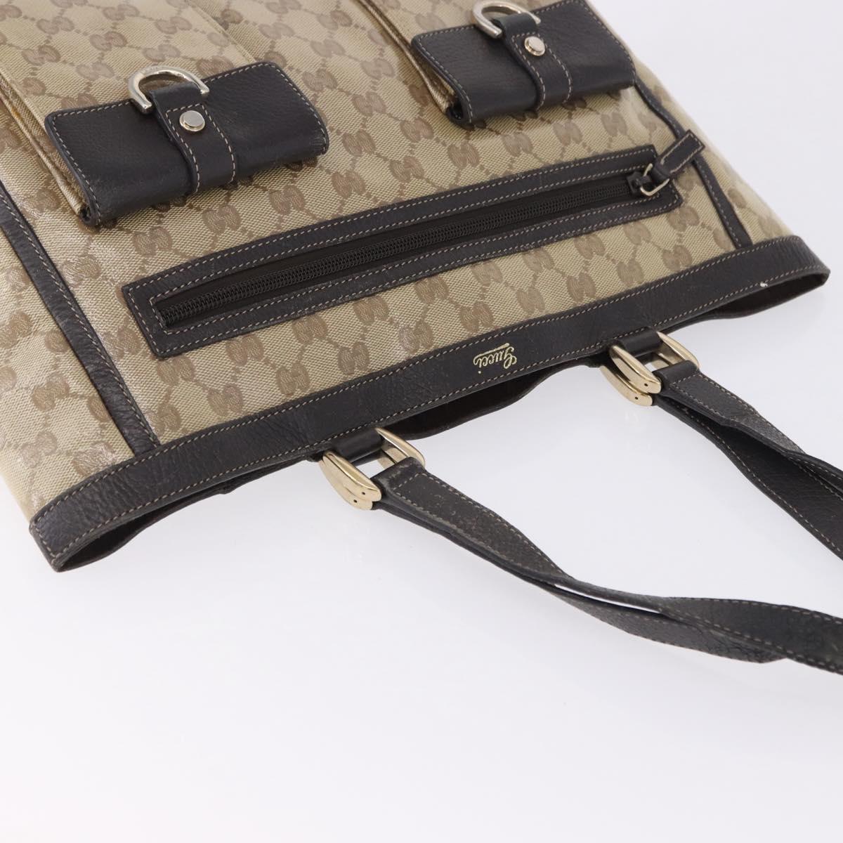 GUCCI GG Crystal Abbey Tote Bag Coated Canvas Outlet Beige 268639 Auth 200647
