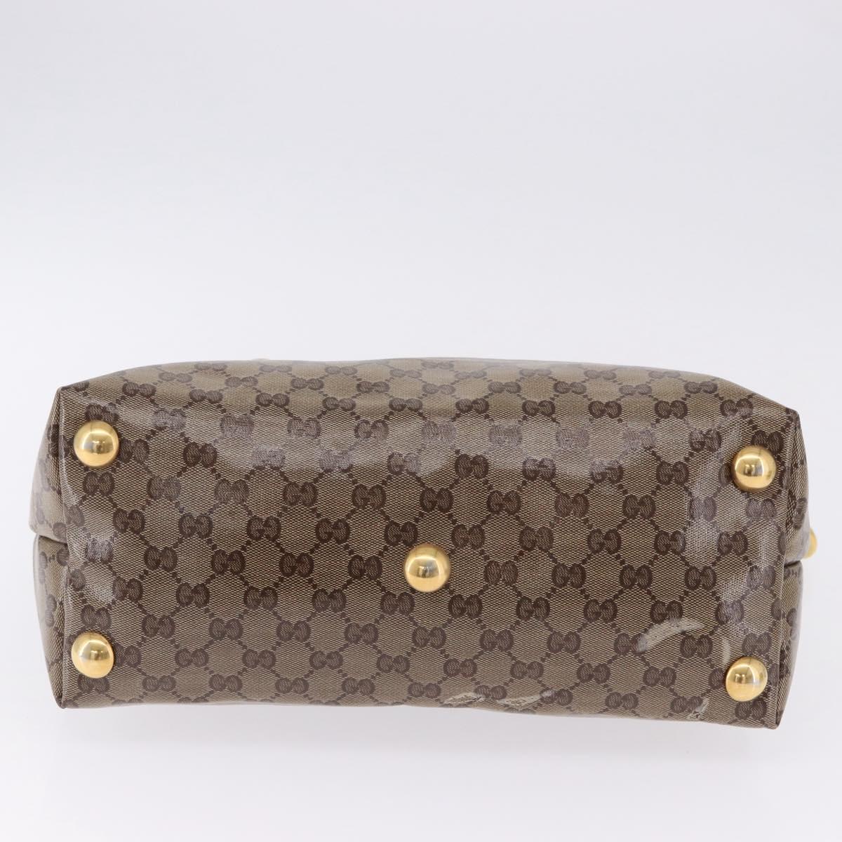GUCCI GG crystal Histeria Tote Bag Coated Canvas Beige Gold 207285 Auth 200648