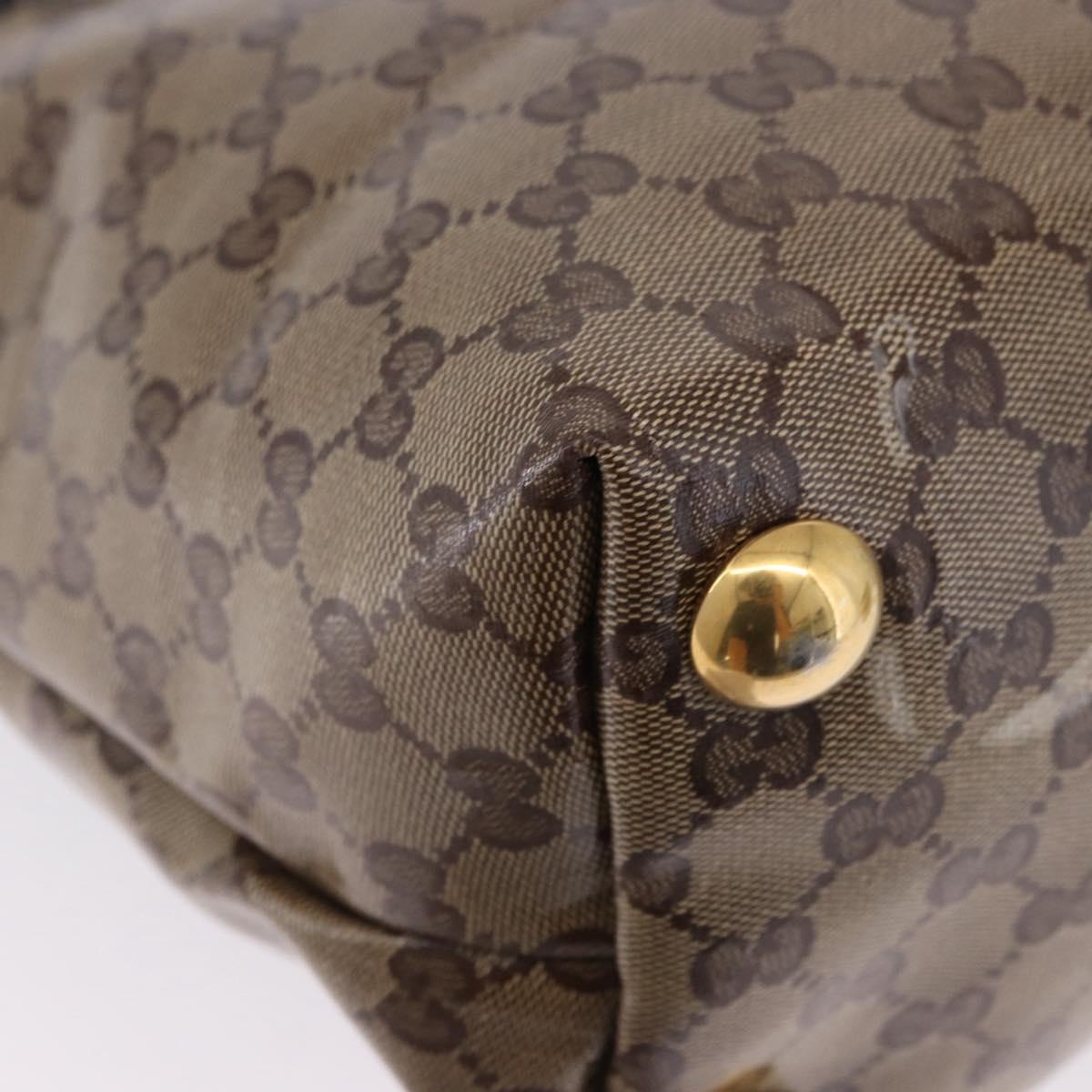 GUCCI GG crystal Histeria Tote Bag Coated Canvas Beige Gold 207285 Auth 200648