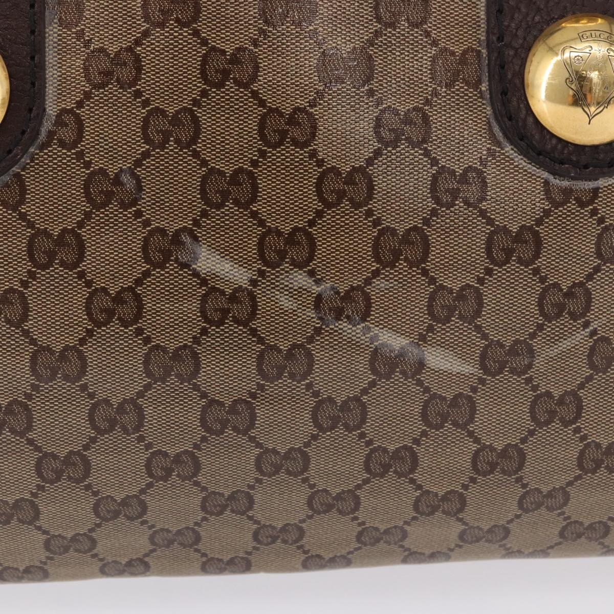 GUCCI GG crystal Histeria Tote Bag Coated Canvas Beige Gold 207285 Auth 200648