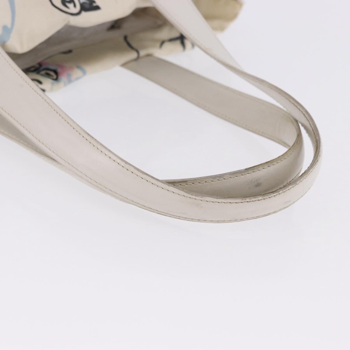 CHANEL New Travel Line Tote Bag Nylon White Multicolor CC Auth 200649