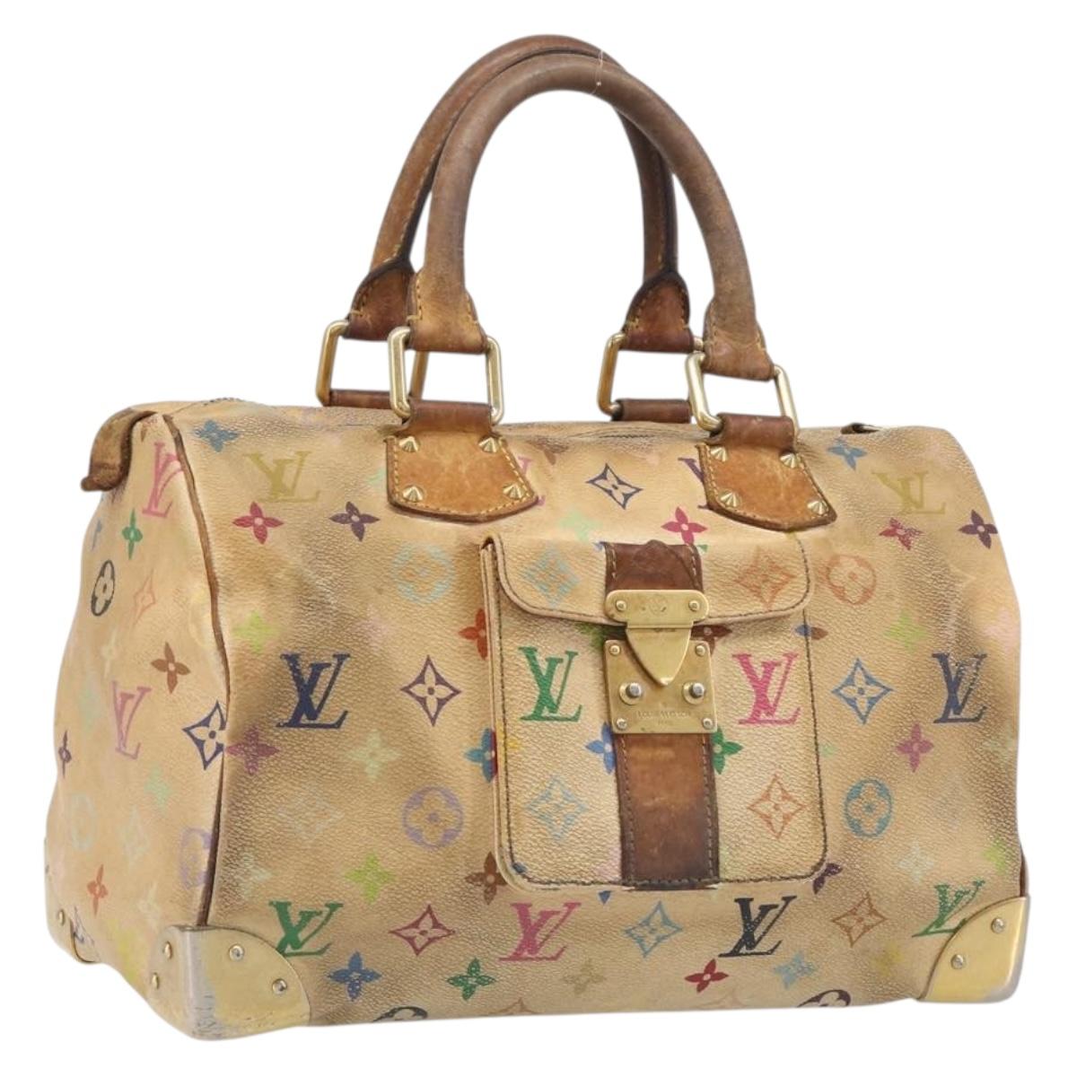 LOUIS VUITTON Monogram Multicolor Speedy 30 Hand Bag White M92643 LV Auth 200653