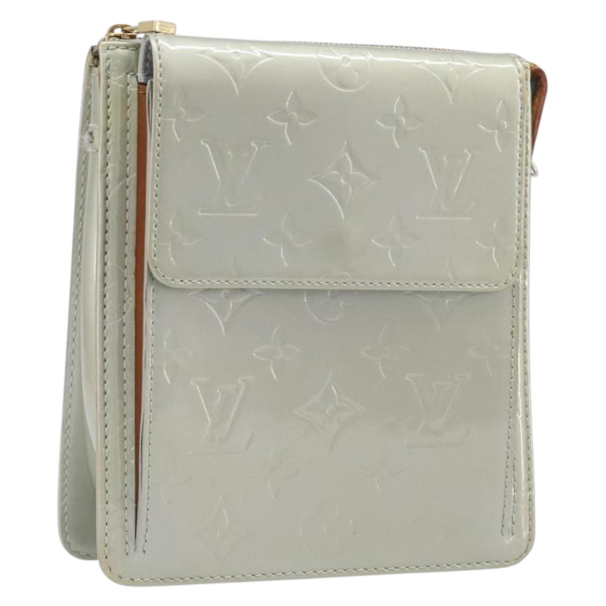 LOUIS VUITTON Monogram Vernis Motto Accessory Pouch Gris M91030 LV Auth 200656