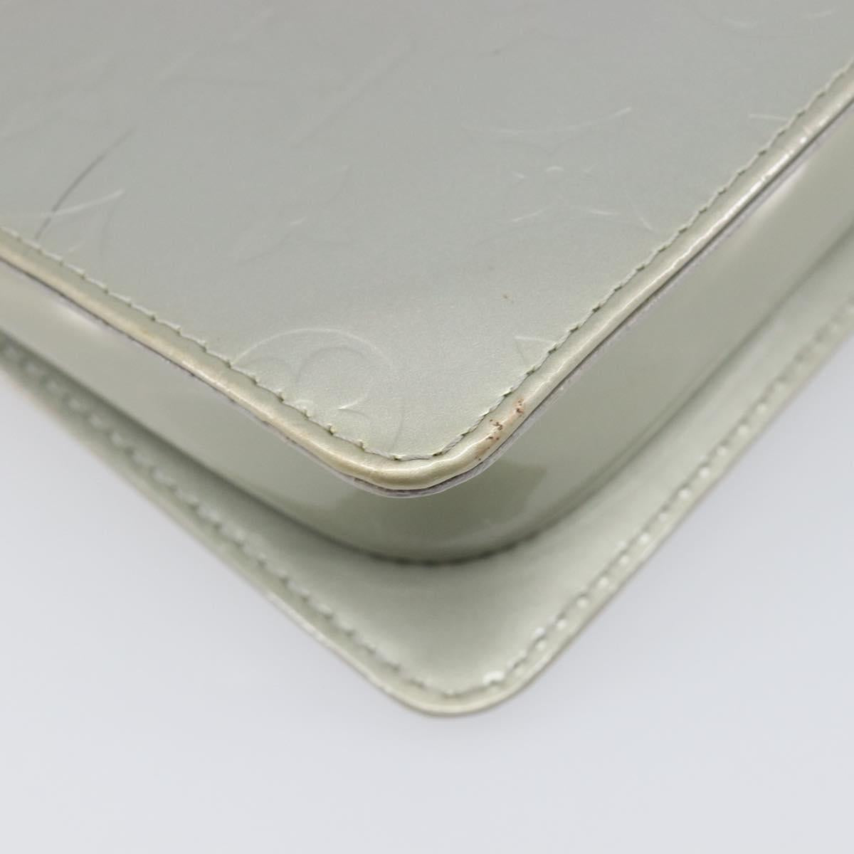 LOUIS VUITTON Monogram Vernis Motto Accessory Pouch Gris M91030 LV Auth 200656