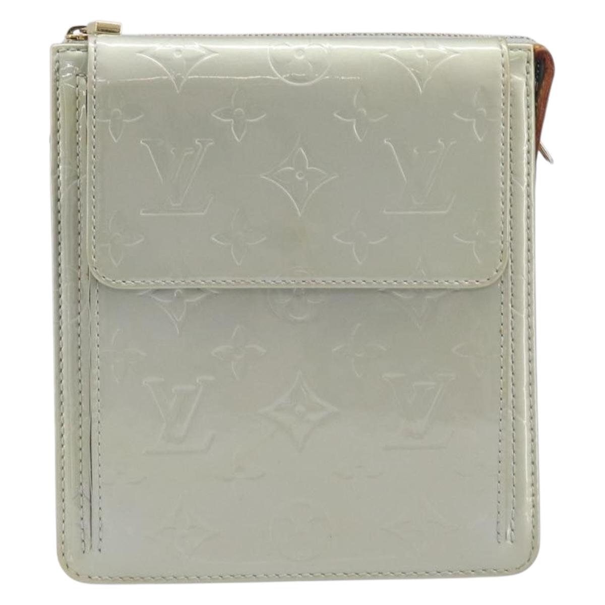 LOUIS VUITTON Monogram Vernis Motto Accessory Pouch Gris M91030 LV Auth 200656