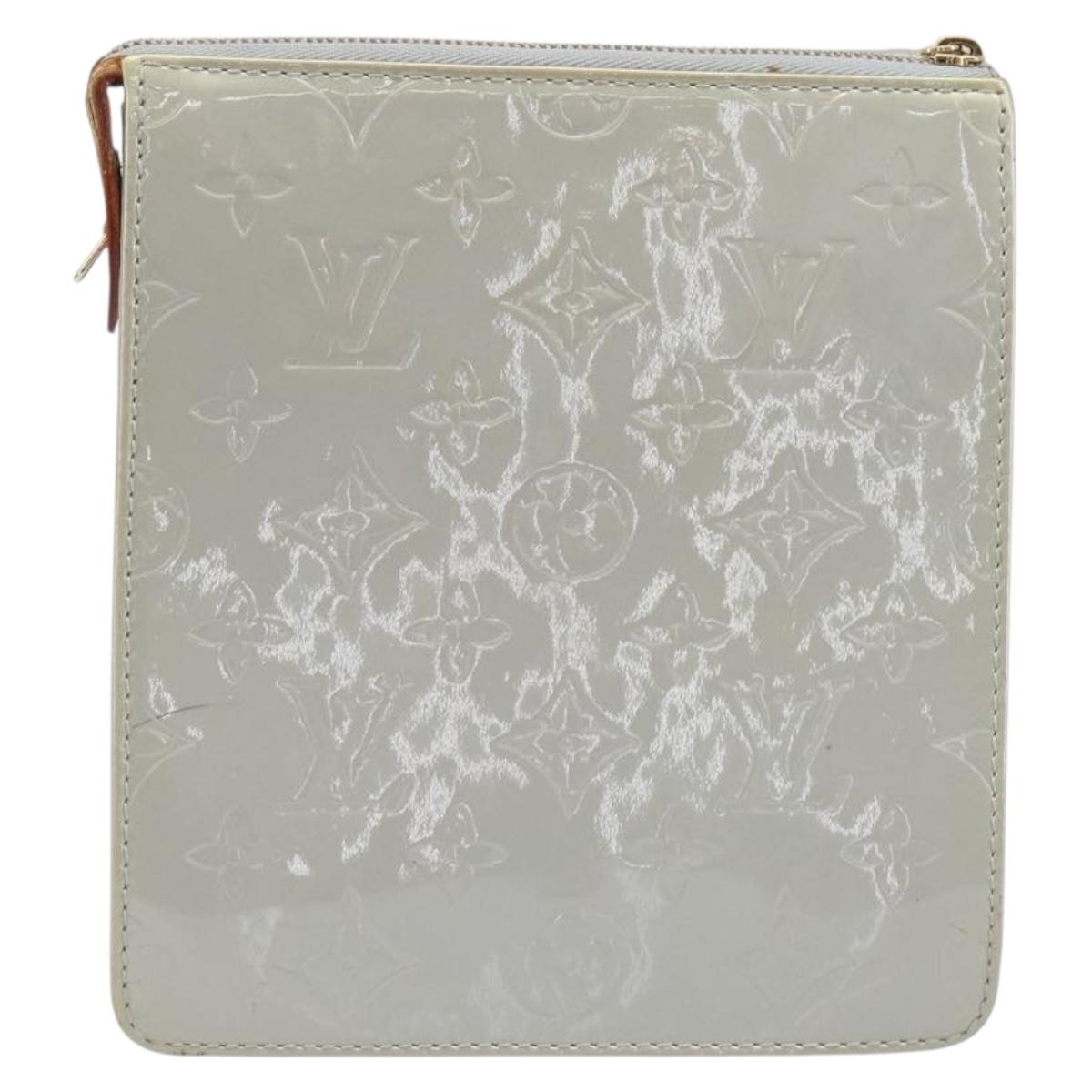LOUIS VUITTON Monogram Vernis Motto Accessory Pouch Gris M91030 LV Auth 200656