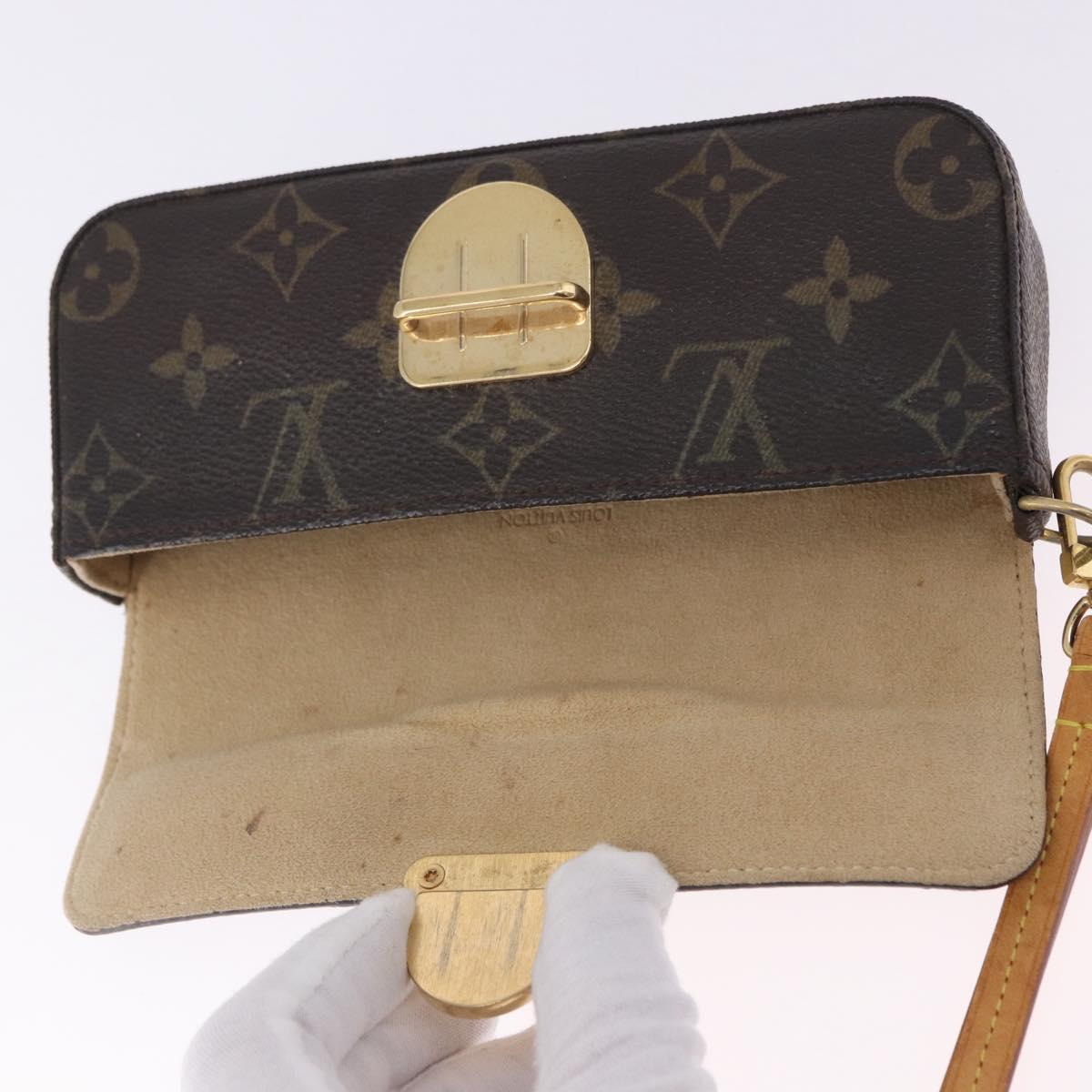 LOUIS VUITTON Monogram Pochette Lagoon Glasses Case M60008 LV Auth 200660A