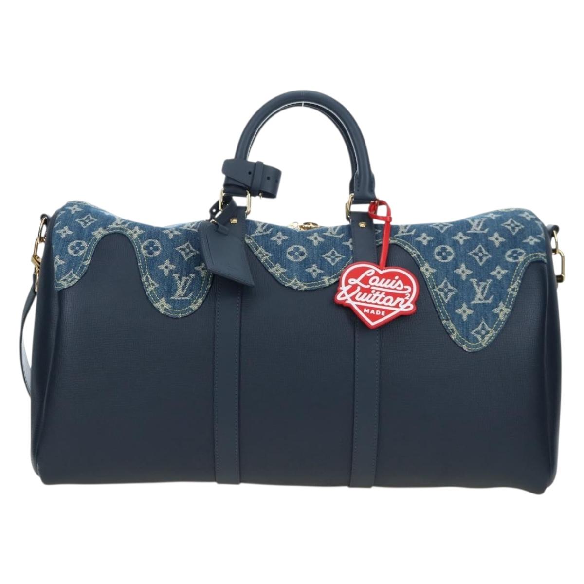 LOUIS VUITTON Denim Squared NIGO Keepall Bandouliere 50 M45975 Auth 200664SM