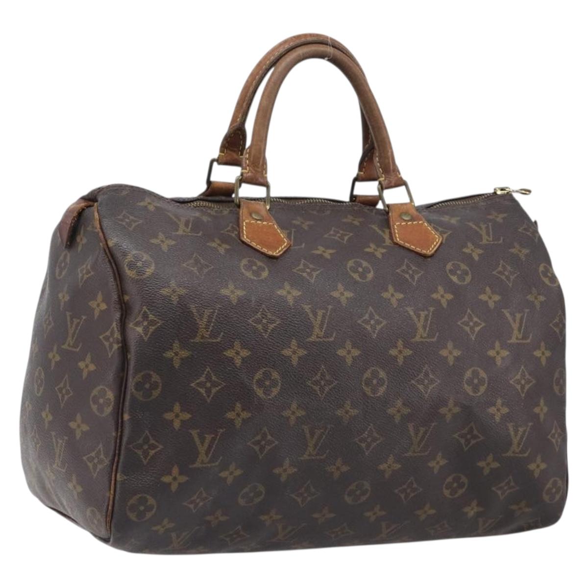 LOUIS VUITTON Monogram Speedy 35 Hand Bag M41524 LV Auth 200670