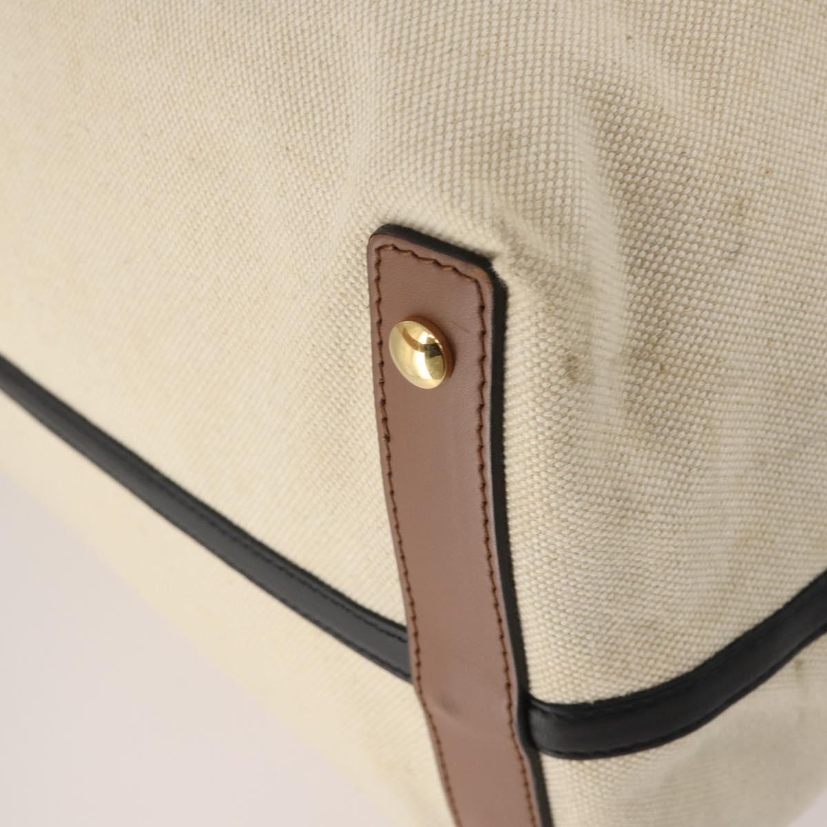 BURBERRY Tote Bag Canvas Beige Gold Auth 200677A