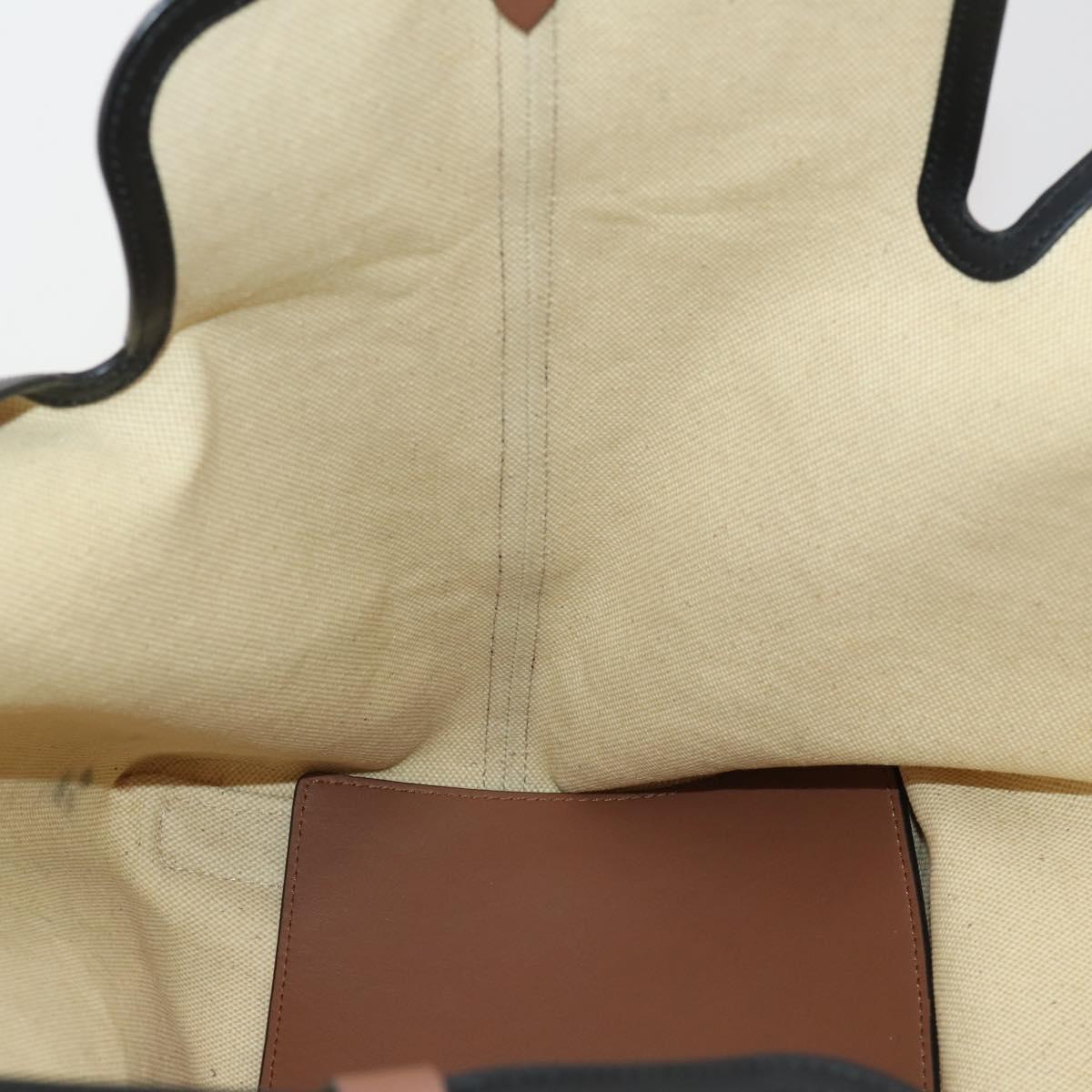 BURBERRY Tote Bag Canvas Beige Gold Auth 200677A