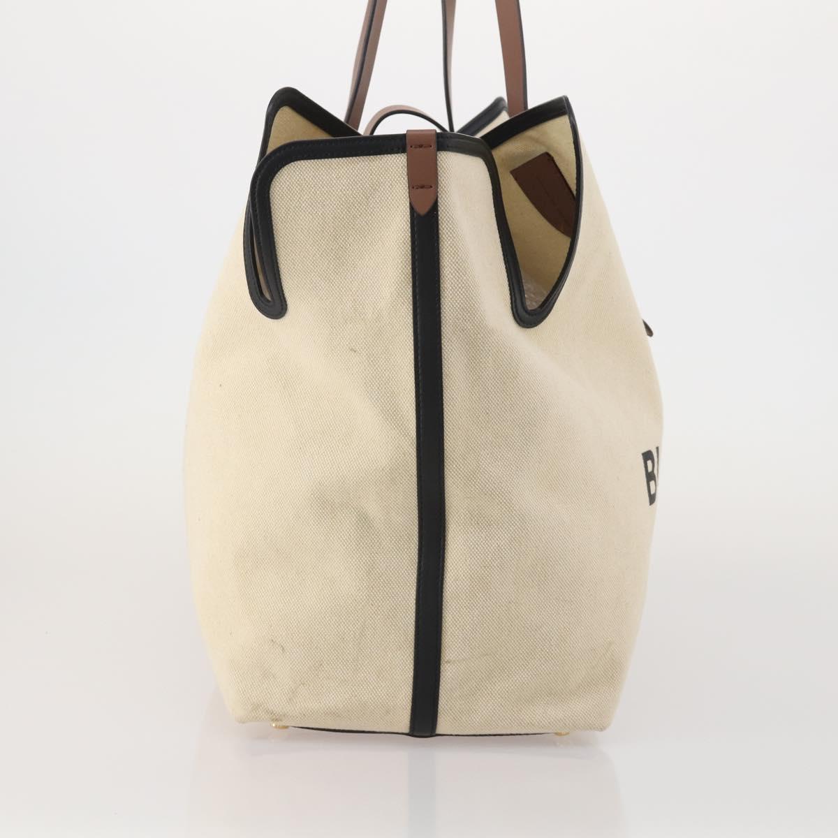 BURBERRY Tote Bag Canvas Beige Gold Auth 200677A