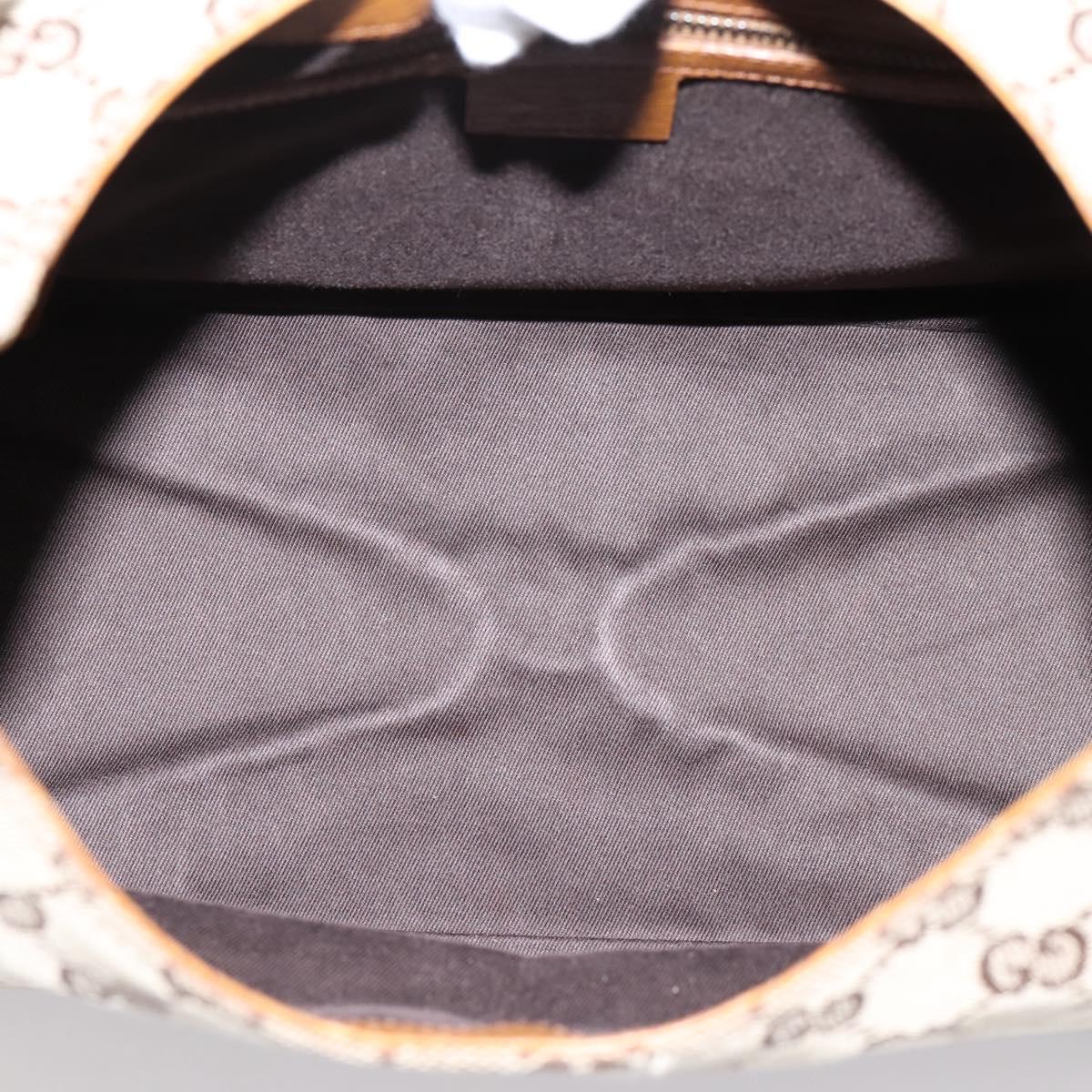 GUCCI GG Canvas Wood Handle Hand Bag Canvas Beige 106494 Auth 200679V