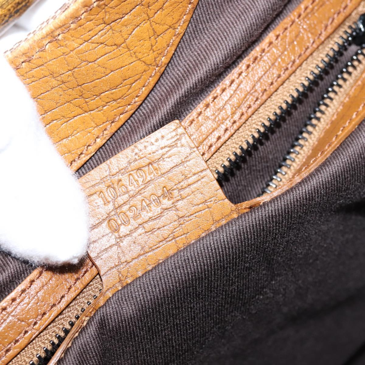 GUCCI GG Canvas Wood Handle Hand Bag Canvas Beige 106494 Auth 200679V