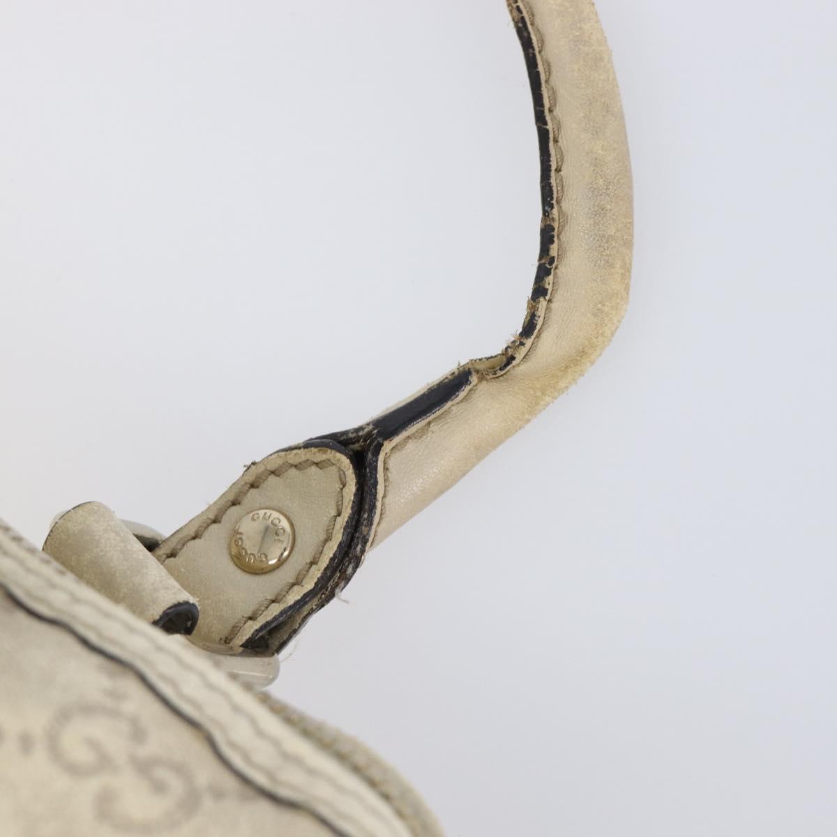 GUCCI GG Canvas Guccissima Boston Bag Leather Ivory Gold 193604 Auth 200681
