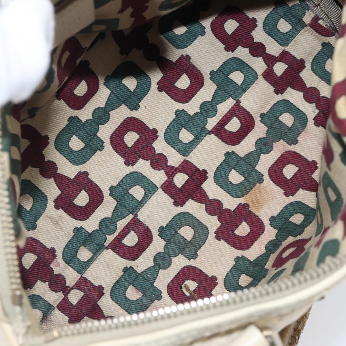 GUCCI GG Canvas Guccissima Boston Bag Leather Ivory Gold 193604 Auth 200681