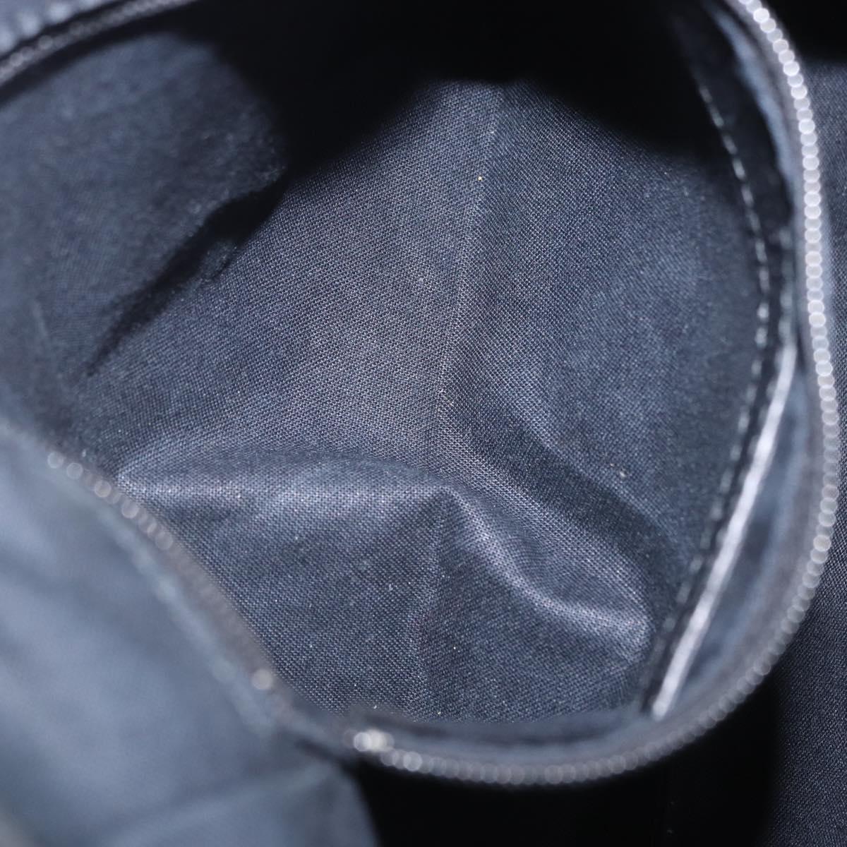 BALENCIAGA Navy Cabas XS Hand Bag Leather 2way Black Silver 542018 Auth 200682A