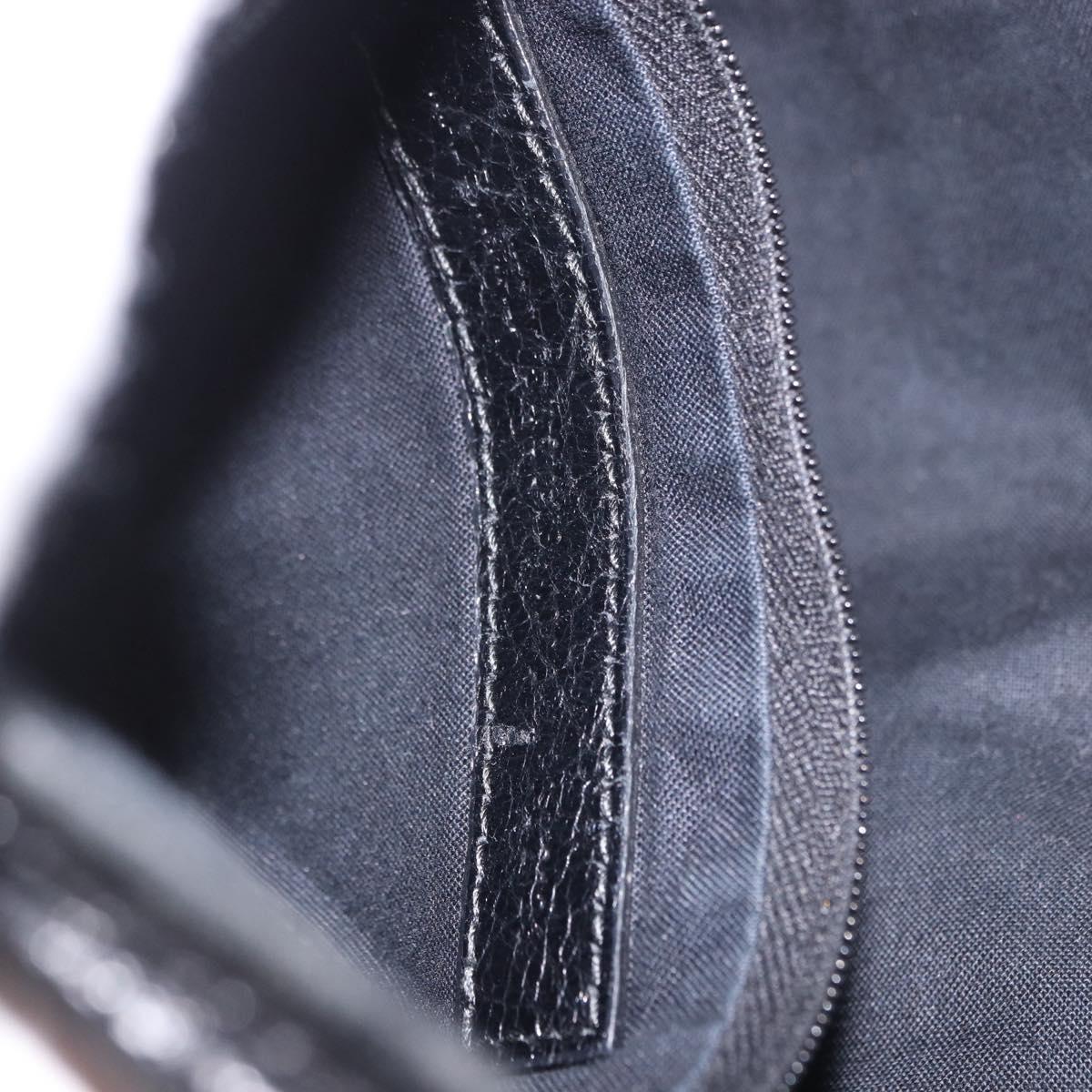 BALENCIAGA Navy Cabas XS Hand Bag Leather 2way Black Silver 542018 Auth 200682A