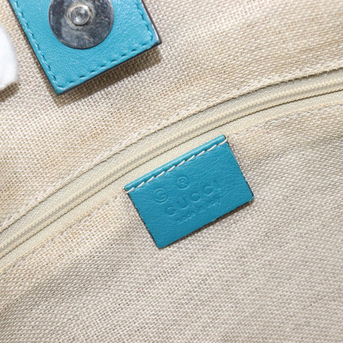 GUCCI Micro GG Canvas Guccissima Outlet Turquoise Blue 449647 Auth 200684A