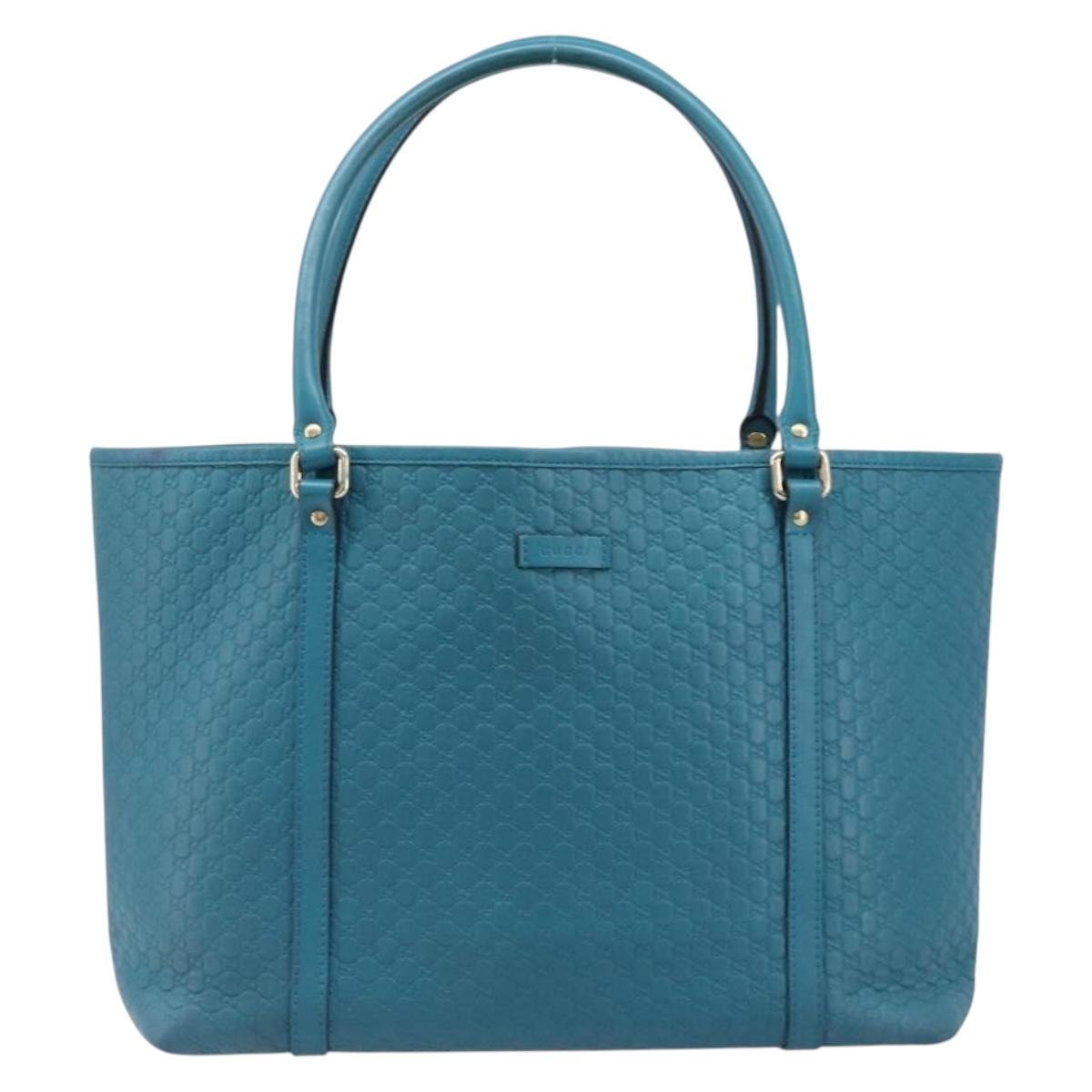 GUCCI Micro GG Canvas Guccissima Outlet Turquoise Blue 449647 Auth 200684A