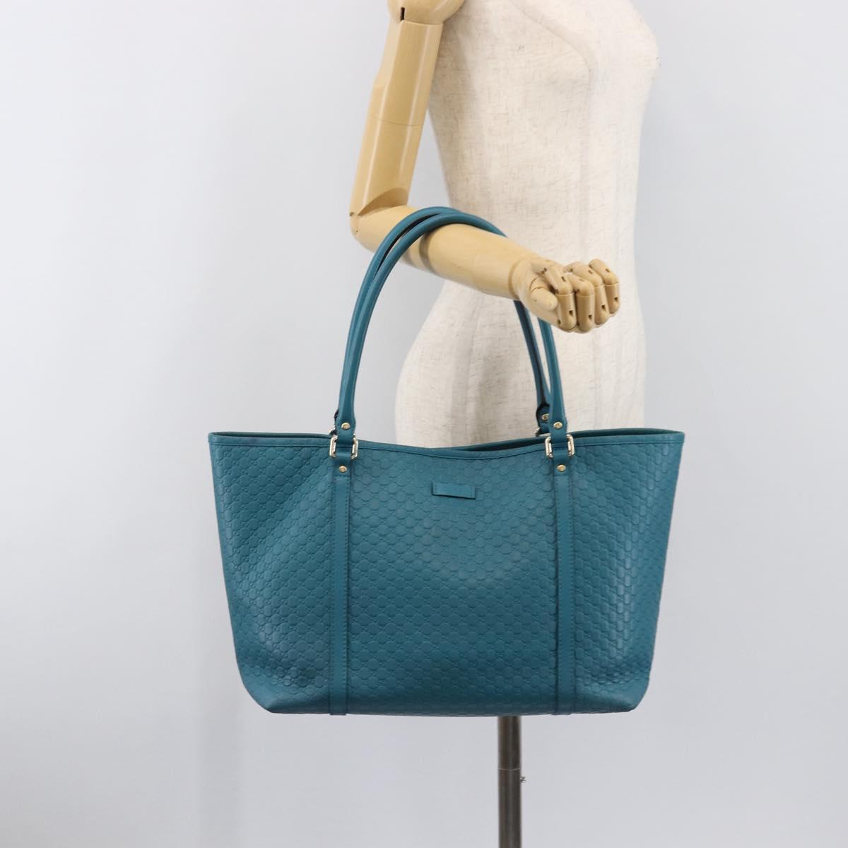 GUCCI Micro GG Canvas Guccissima Outlet Turquoise Blue 449647 Auth 200684A