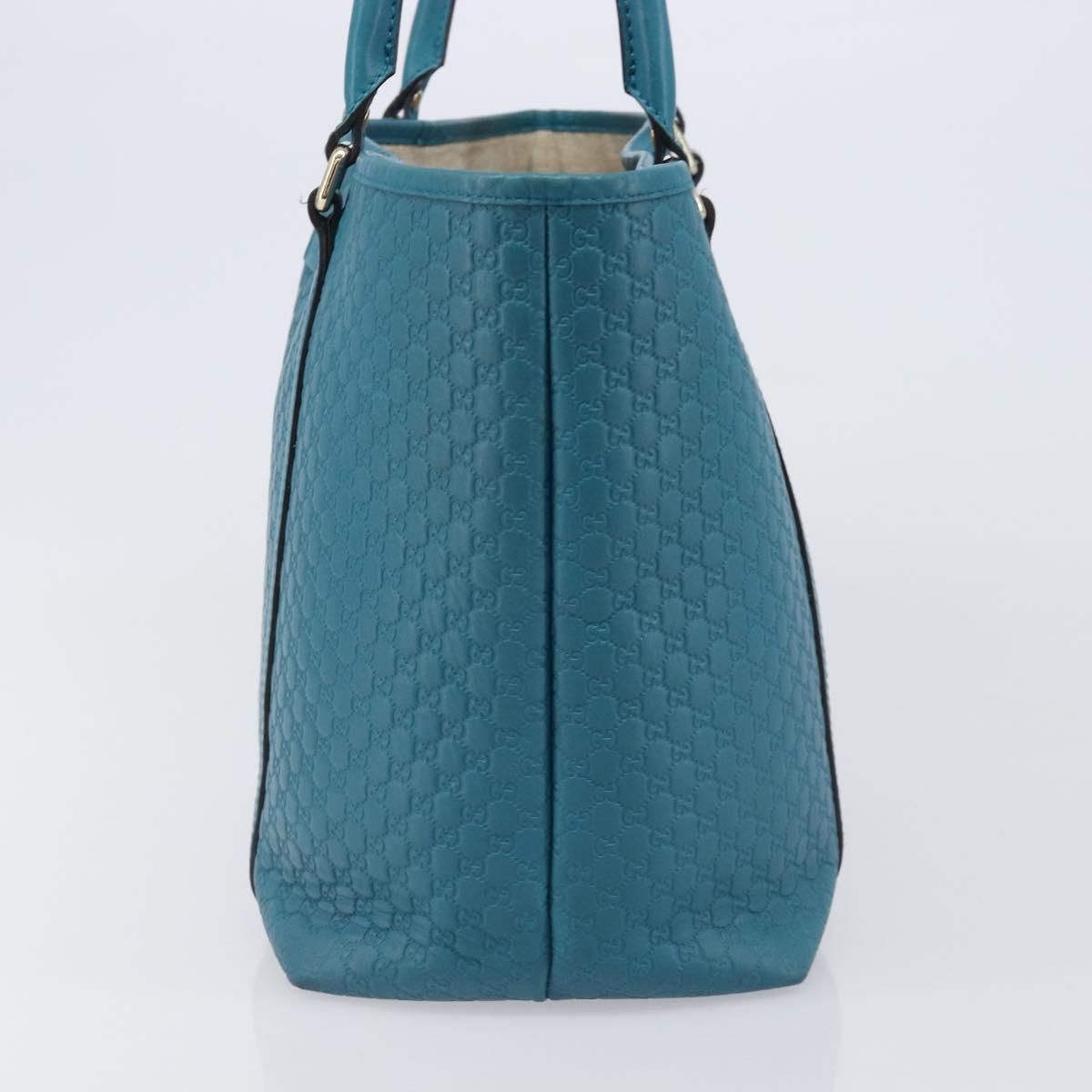 GUCCI Micro GG Canvas Guccissima Outlet Turquoise Blue 449647 Auth 200684A