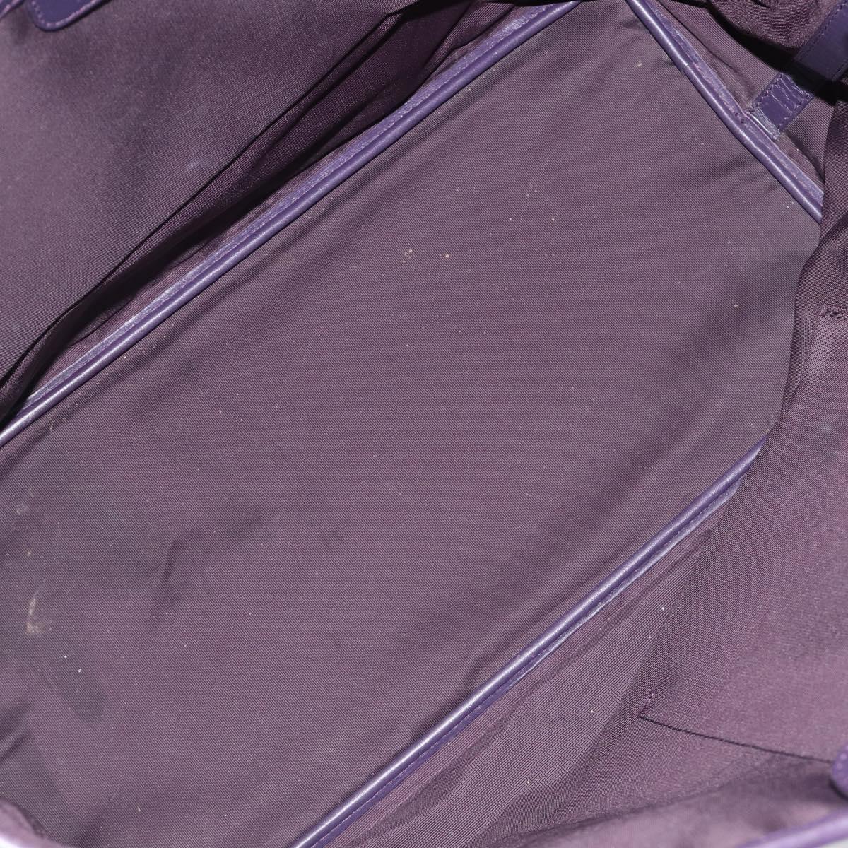 Christian Dior Canage Panarea Tote Bag Coated Canvas Purple Silver Auth 200685V