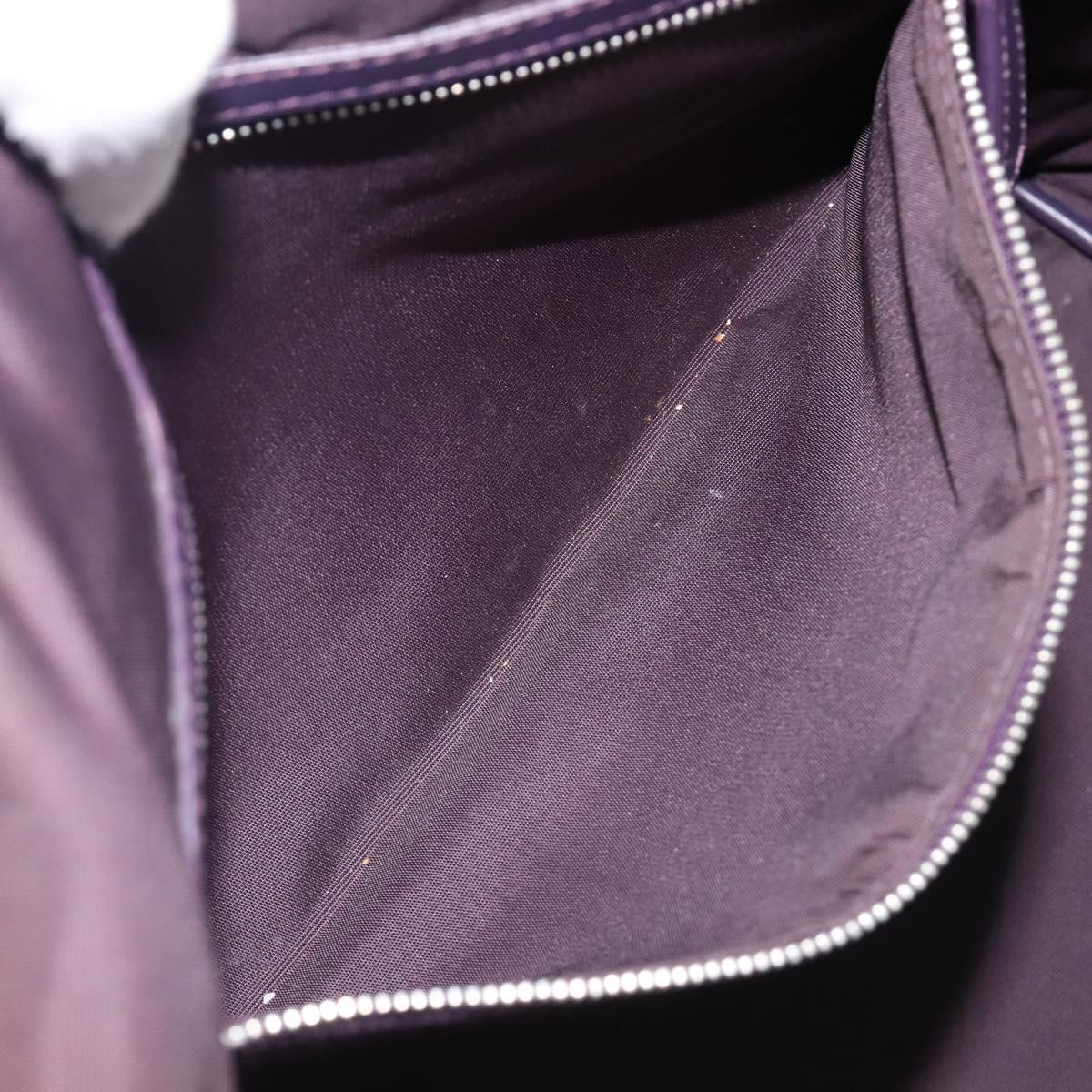Christian Dior Canage Panarea Tote Bag Coated Canvas Purple Silver Auth 200685V