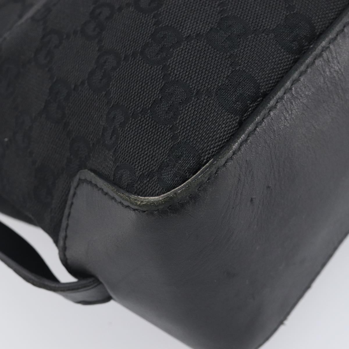 GUCCI GG Canvas Tote Bag Black Silver 107757 Auth 200686