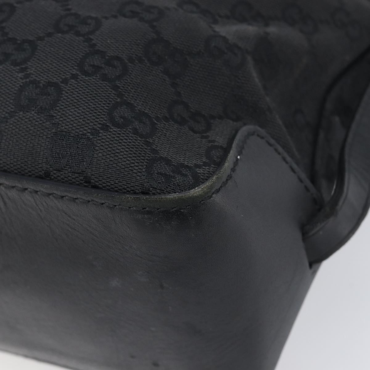 GUCCI GG Canvas Tote Bag Black Silver 107757 Auth 200686