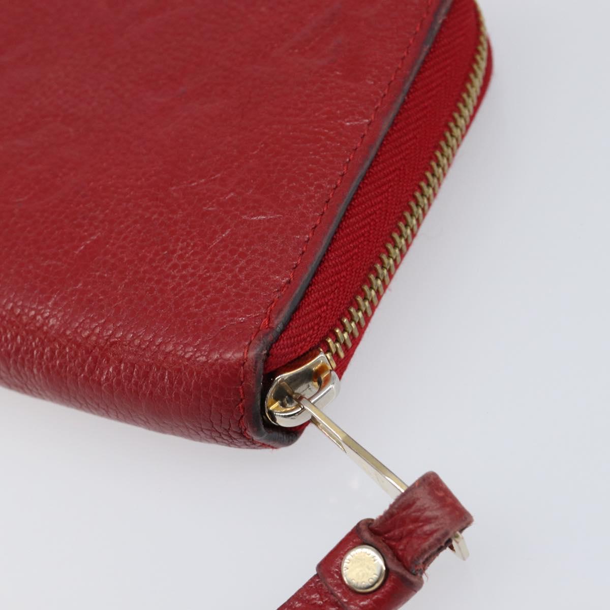 LOUIS VUITTON Monogram Empreinte Zippy Long Wallet Red M60737 LV Auth 200689
