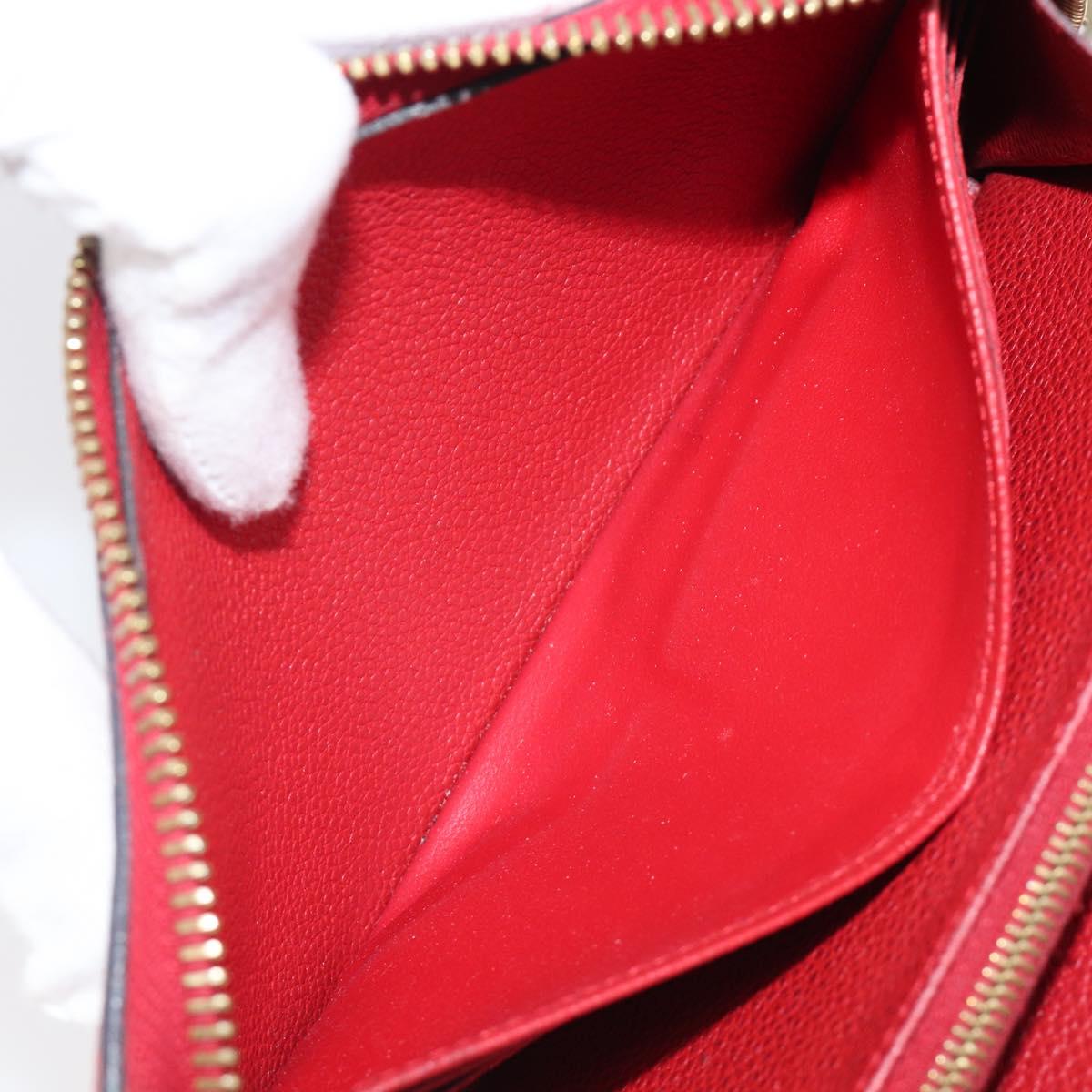 LOUIS VUITTON Monogram Empreinte Zippy Long Wallet Red M60737 LV Auth 200689