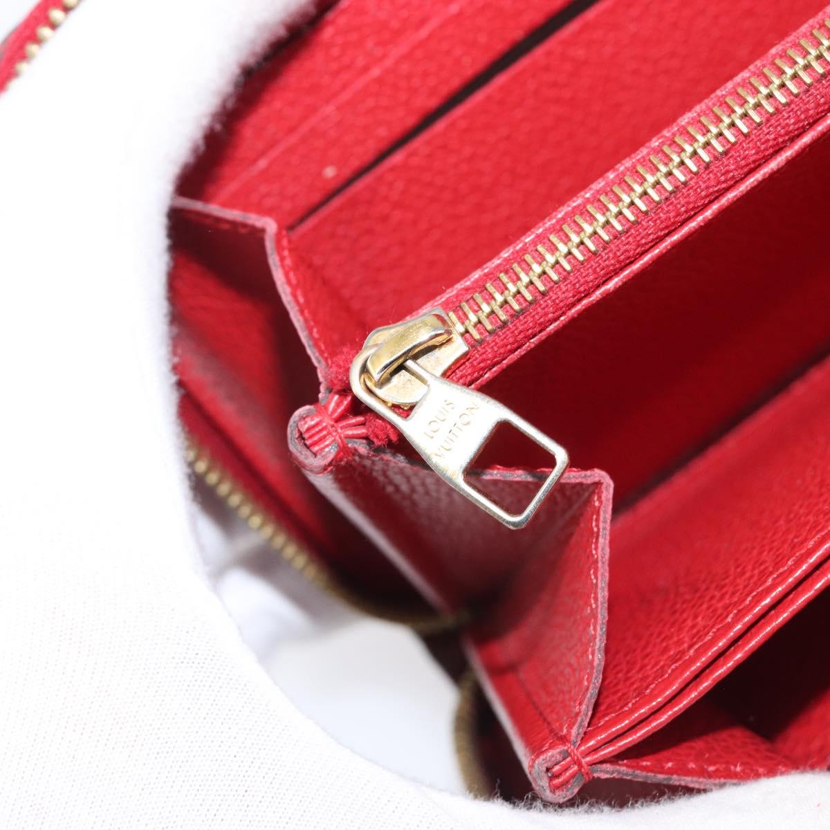 LOUIS VUITTON Monogram Empreinte Zippy Long Wallet Red M60737 LV Auth 200689